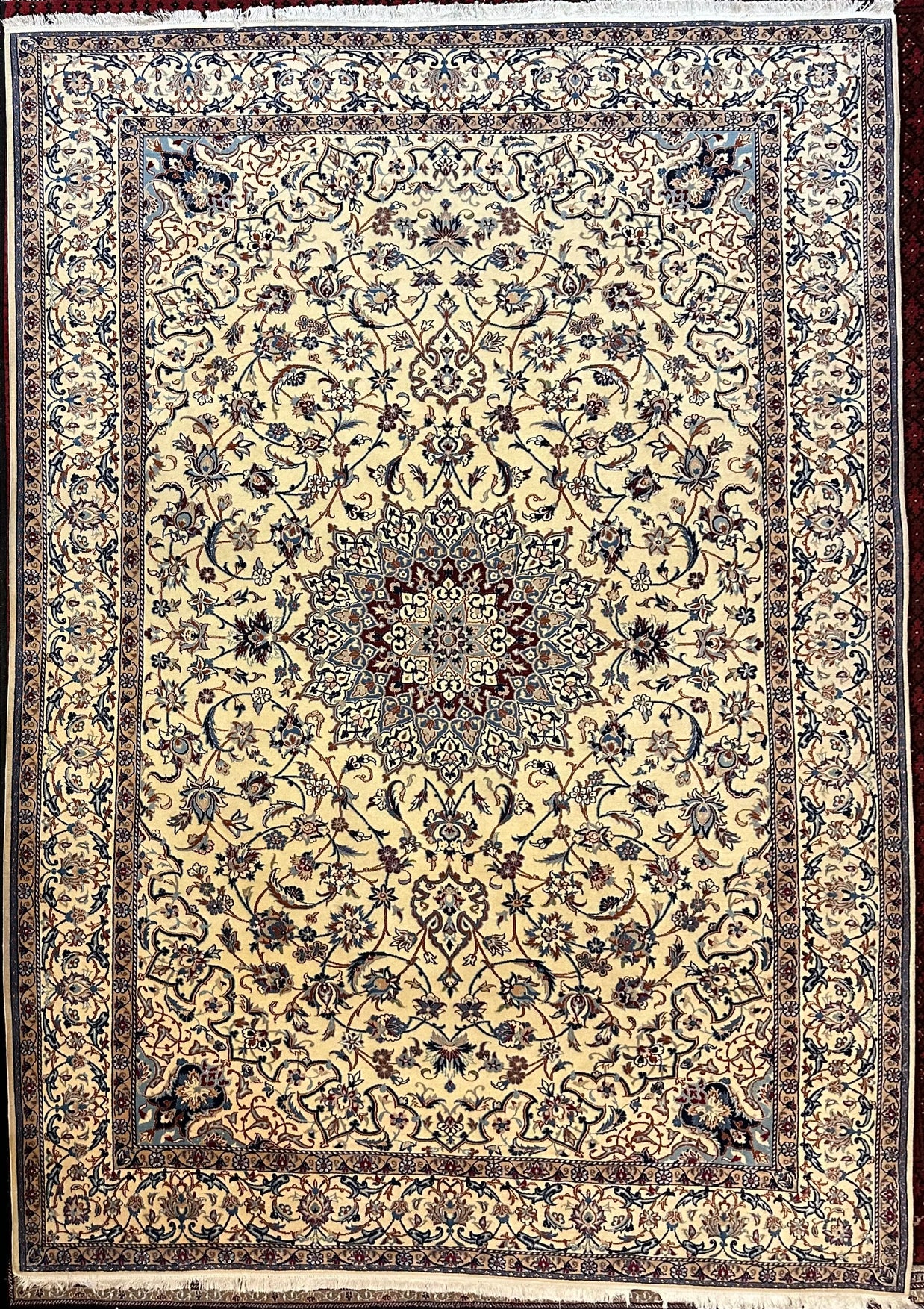 Persian habibyan Nain finely Knotted Handmade pure wool with silk Highlights 325cmx227cm