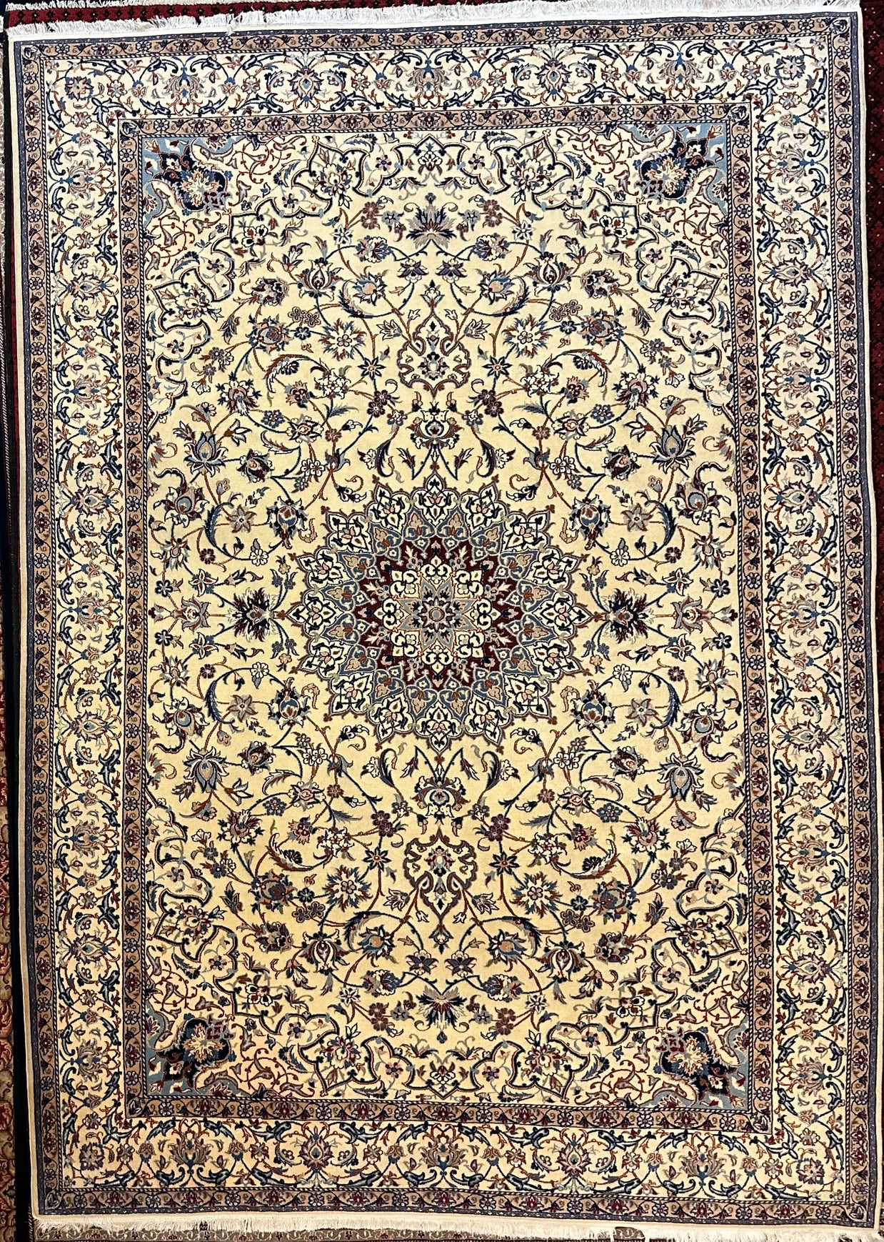 Persian habibyan Nain finely Knotted Handmade pure wool with silk Highlights 325cmx227cm
