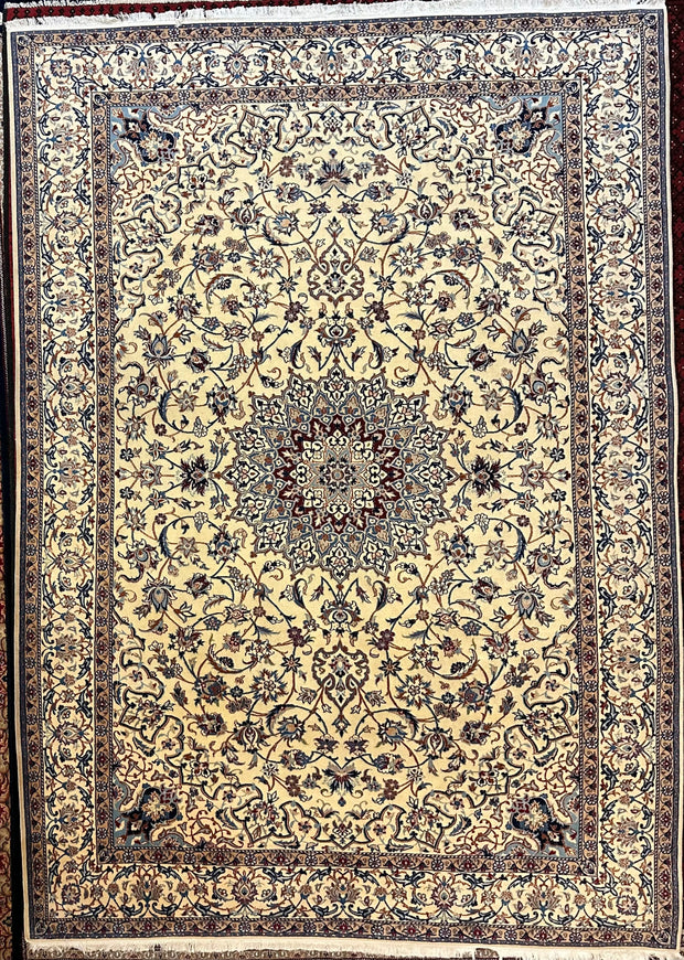 Persian habibyan Nain finely Knotted Handmade pure wool with silk Highlights 325cmx227cm