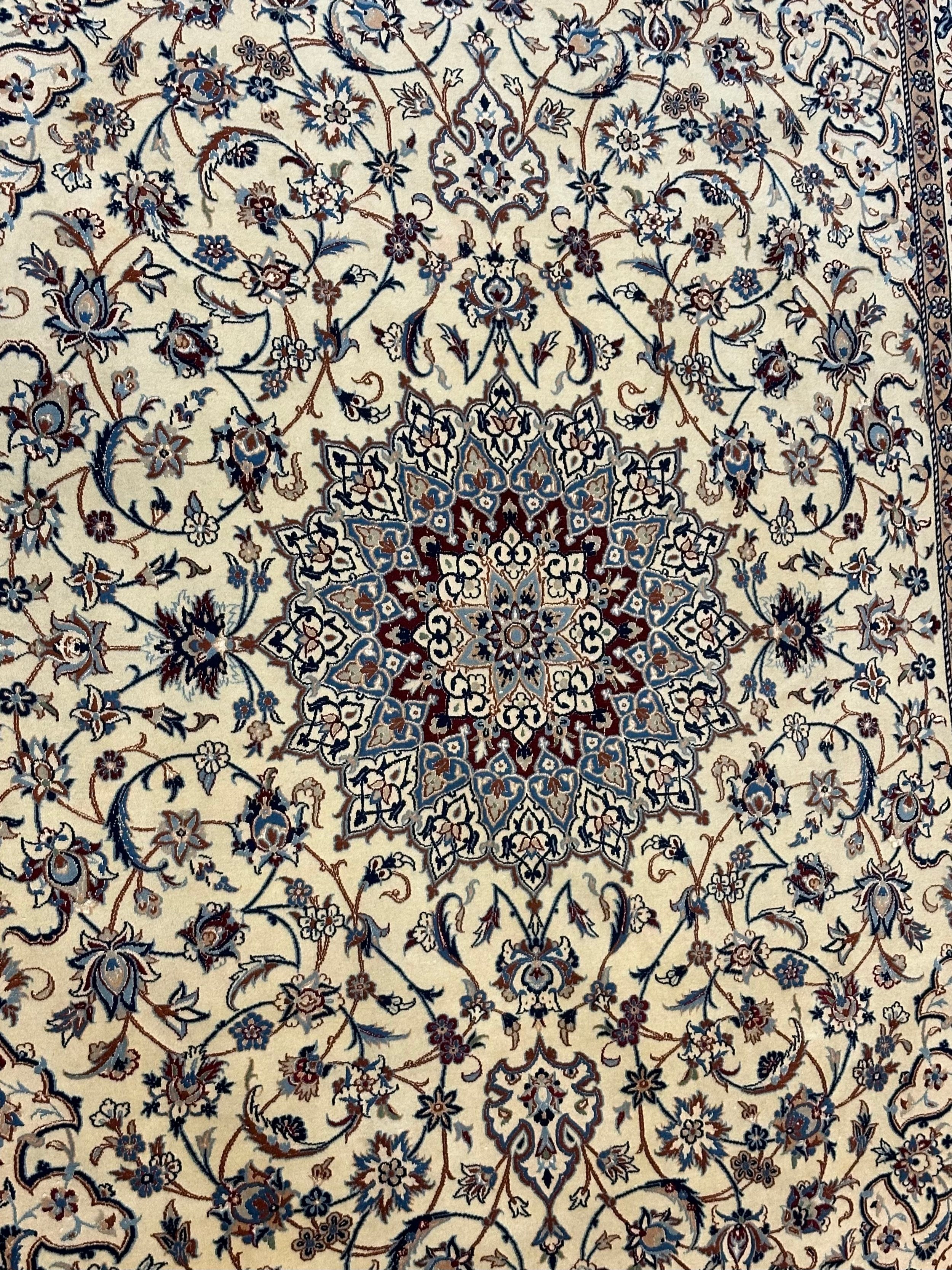 Persian habibyan Nain finely Knotted Handmade pure wool with silk Highlights 325cmx227cm
