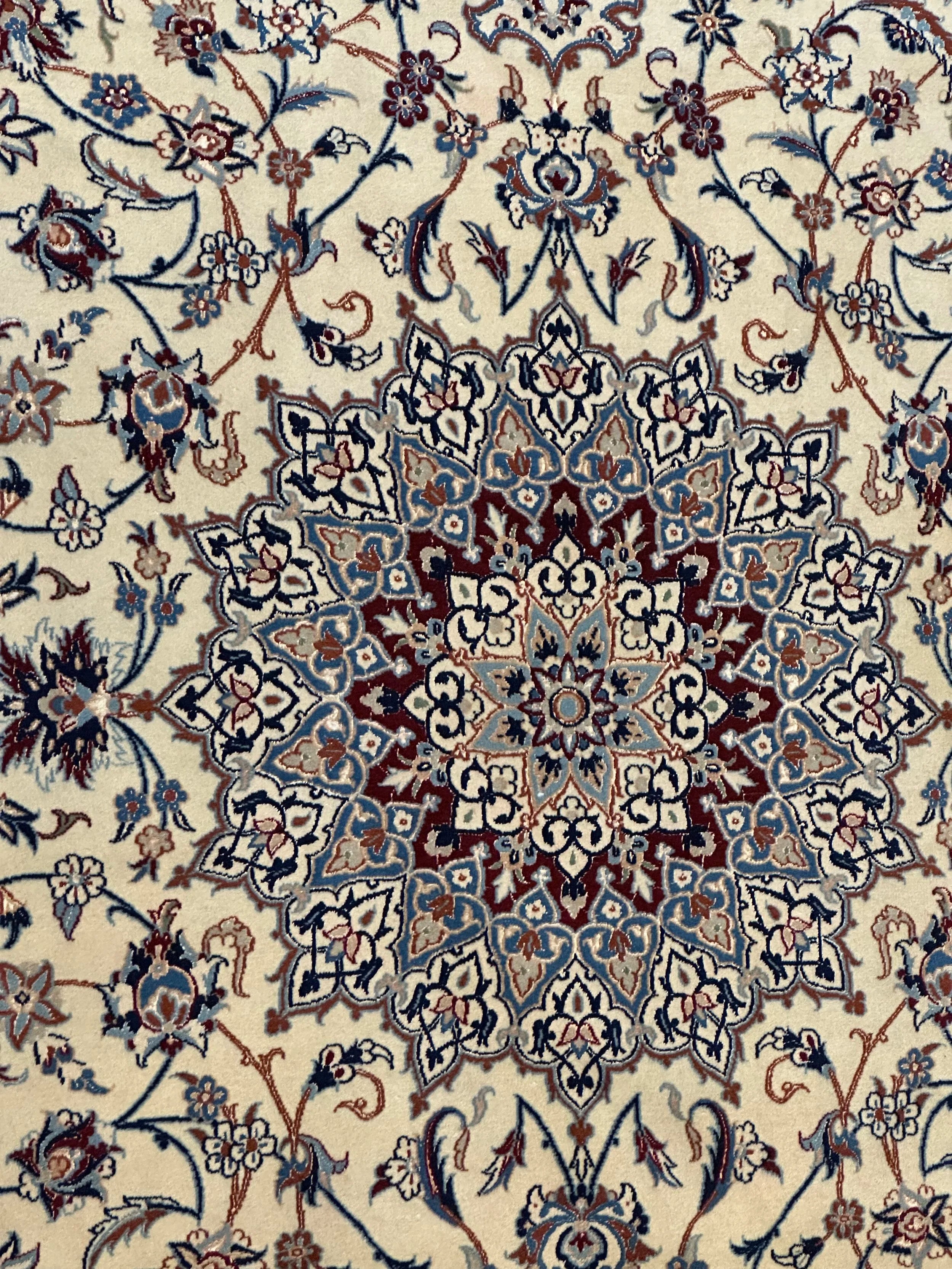 Persian habibyan Nain finely Knotted Handmade pure wool with silk Highlights 325cmx227cm