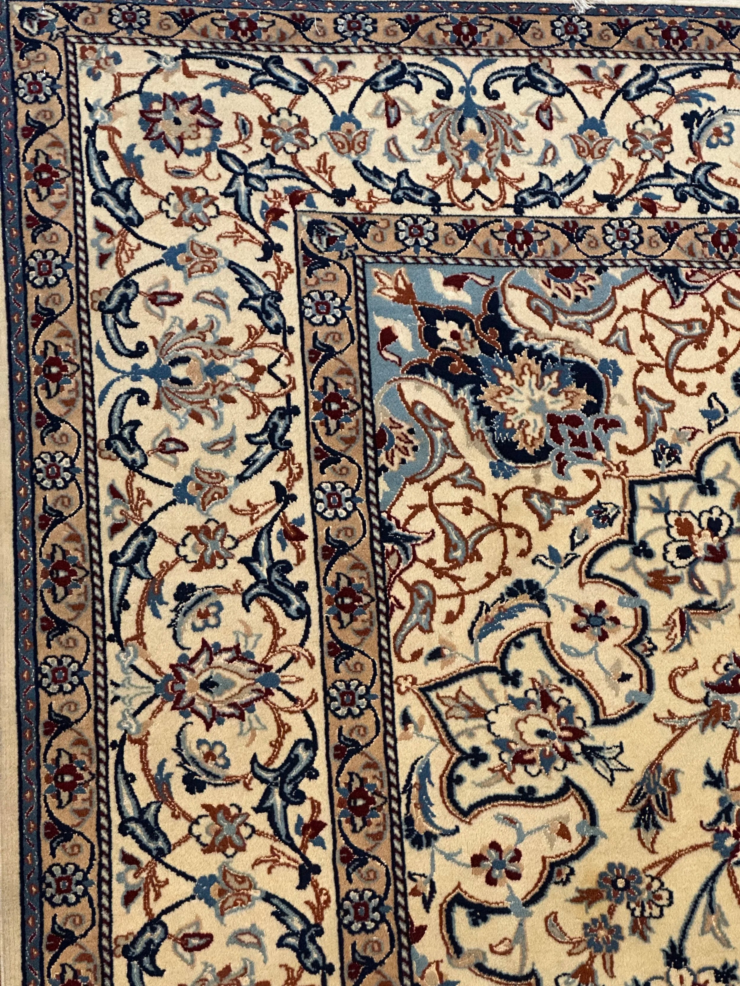 Persian habibyan Nain finely Knotted Handmade pure wool with silk Highlights 325cmx227cm