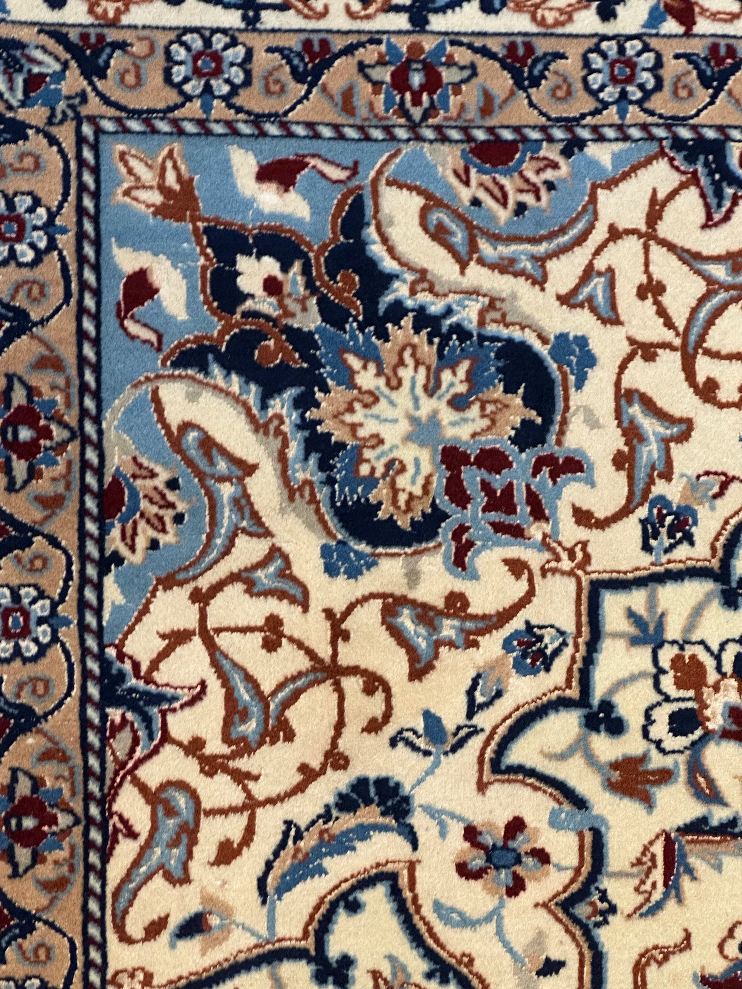 Persian habibyan Nain finely Knotted Handmade pure wool with silk Highlights 325cmx227cm