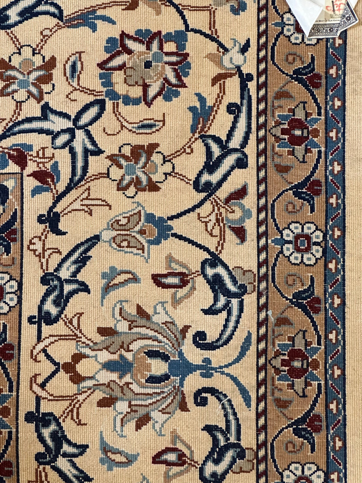 Persian habibyan Nain finely Knotted Handmade pure wool with silk Highlights 325cmx227cm