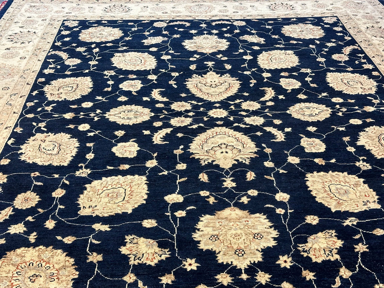 Afghan Chobi Natural Dye Hand Knotted wool pile Rug 362cm x 274cm