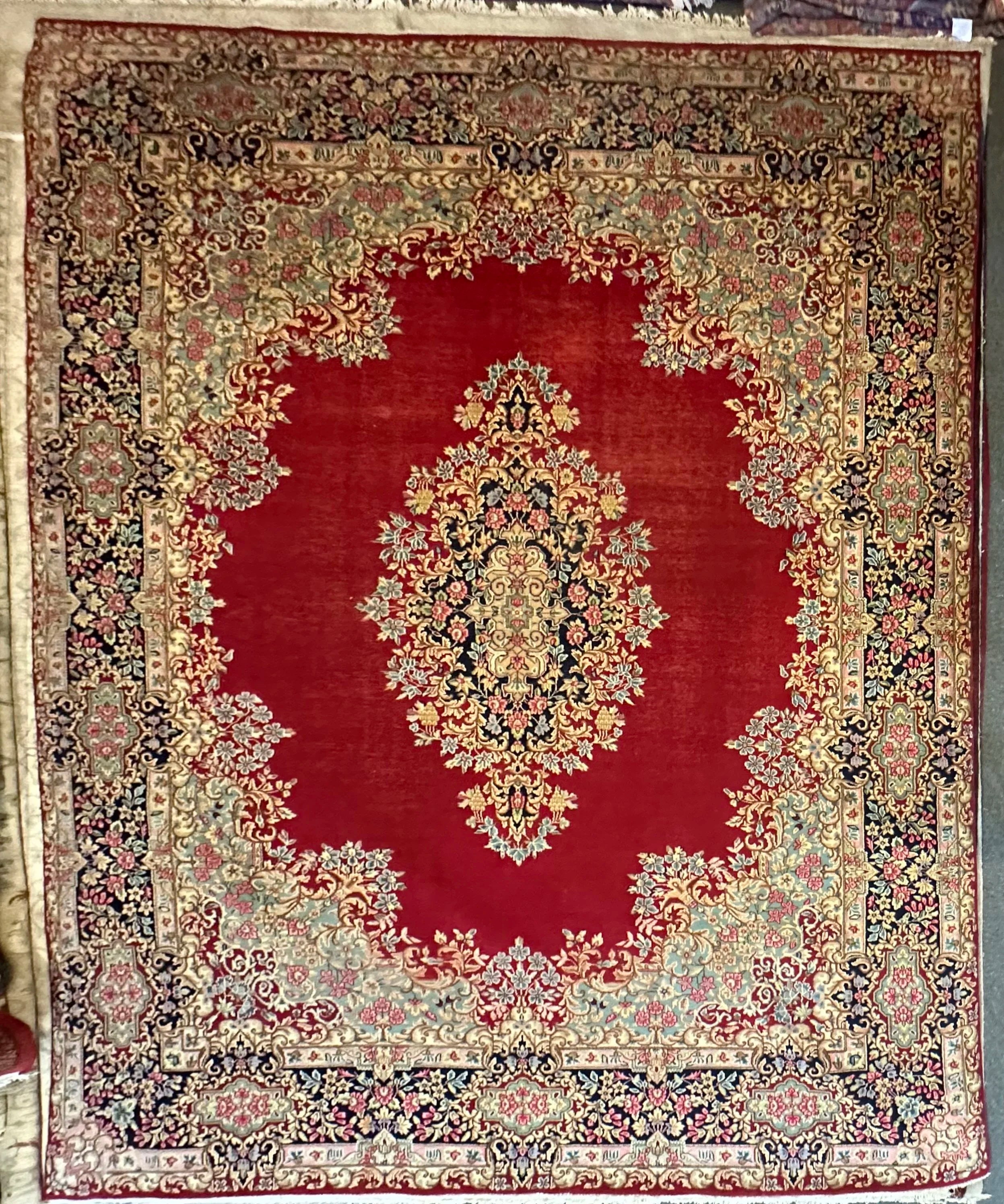 Old Persian Kirman Pure wool pile Hand knotted 394cm x 292cm