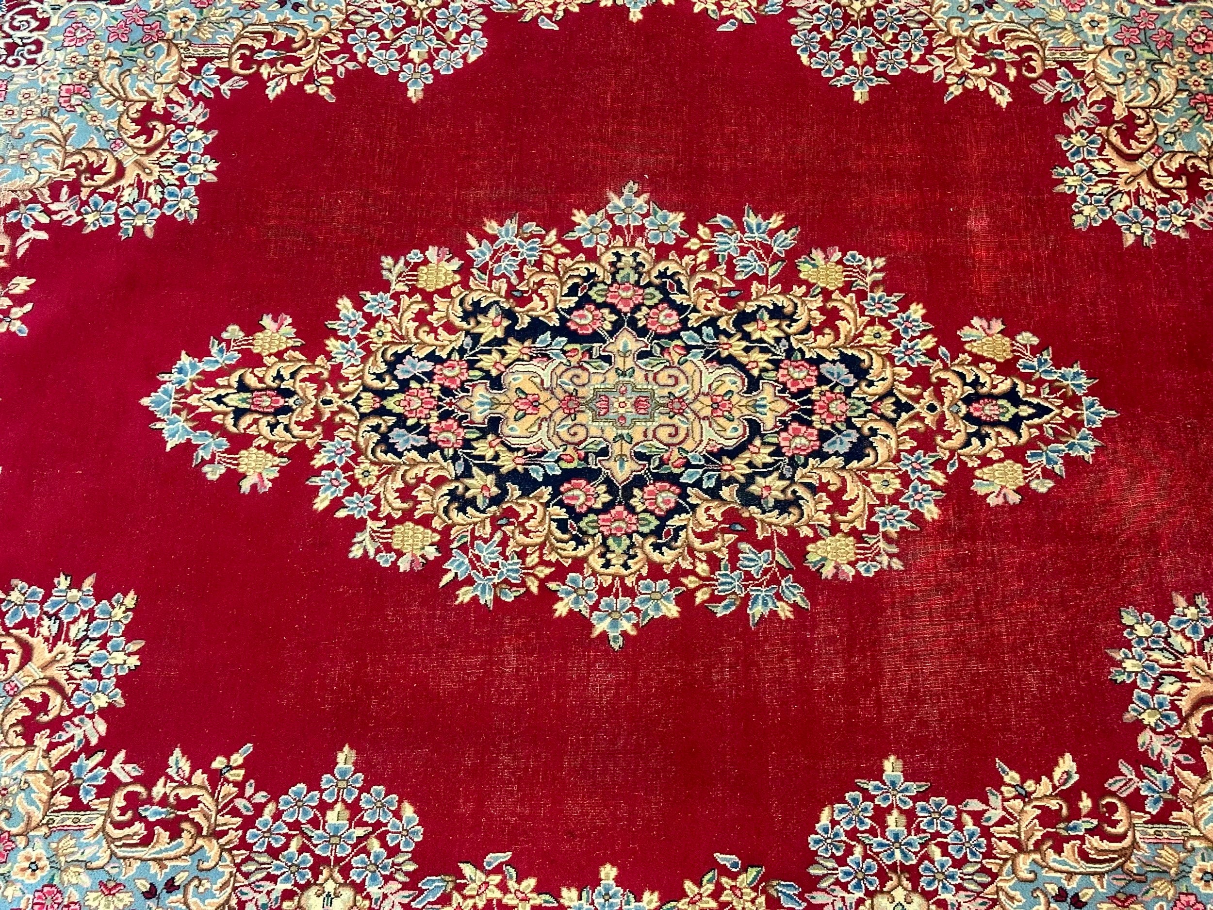 Old Persian Kirman Pure wool pile Hand knotted 394cm x 292cm
