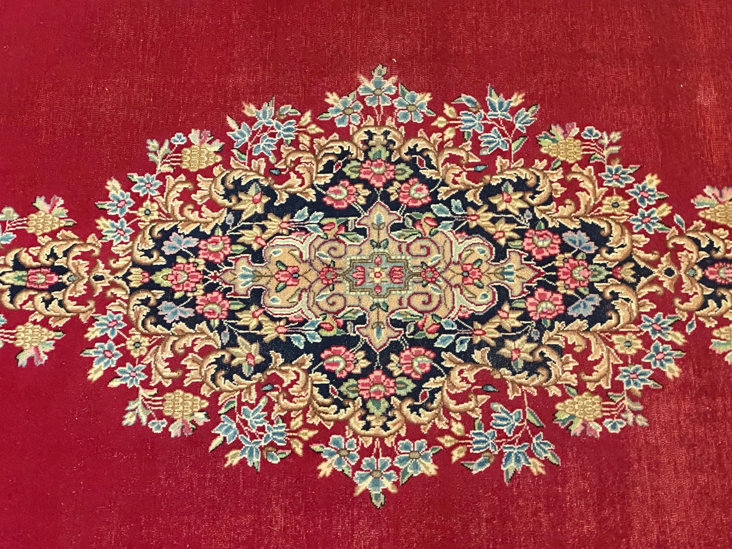 Old Persian Kirman Pure wool pile Hand knotted 394cm x 292cm