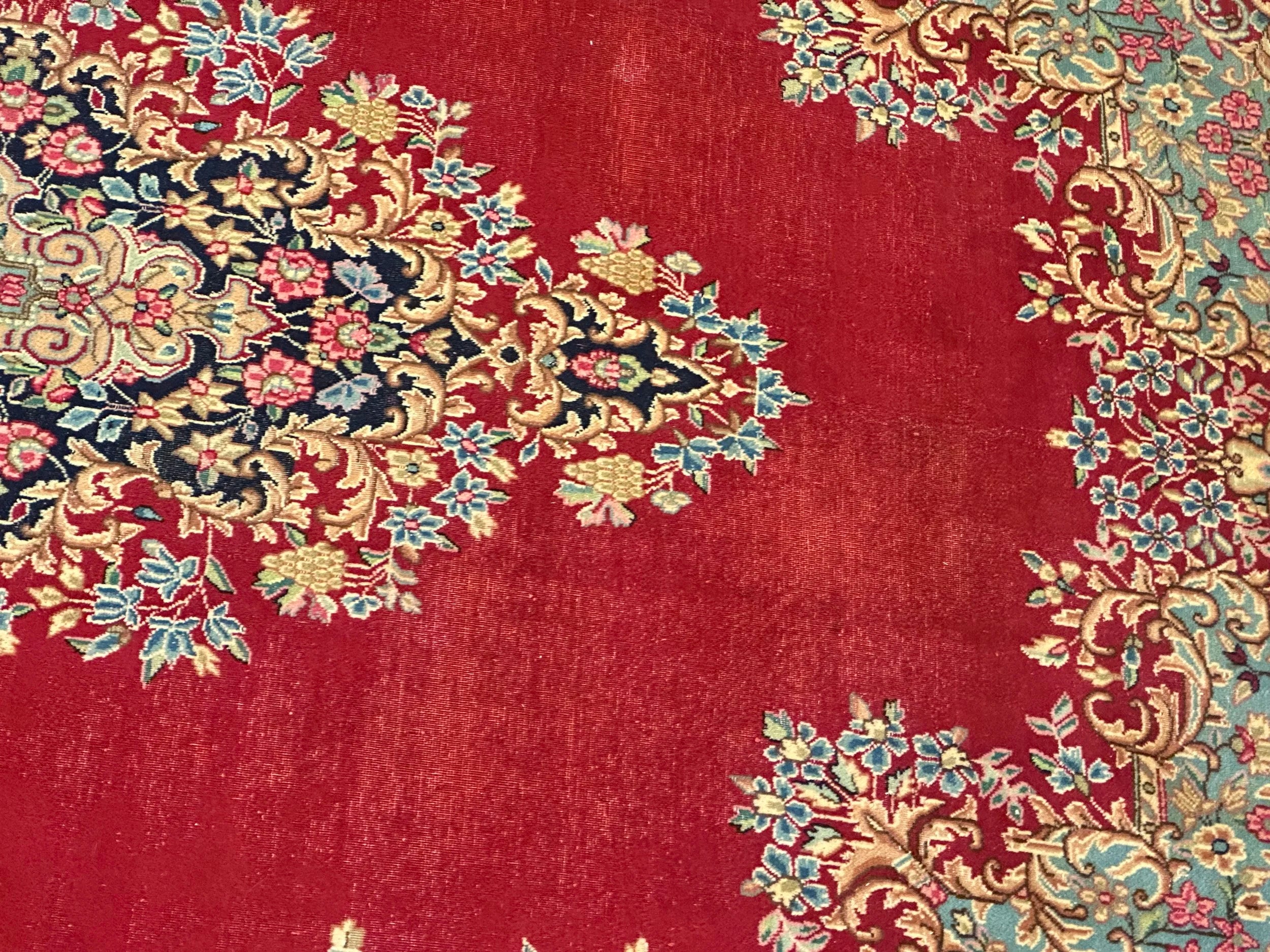 Old Persian Kirman Pure wool pile Hand knotted 394cm x 292cm