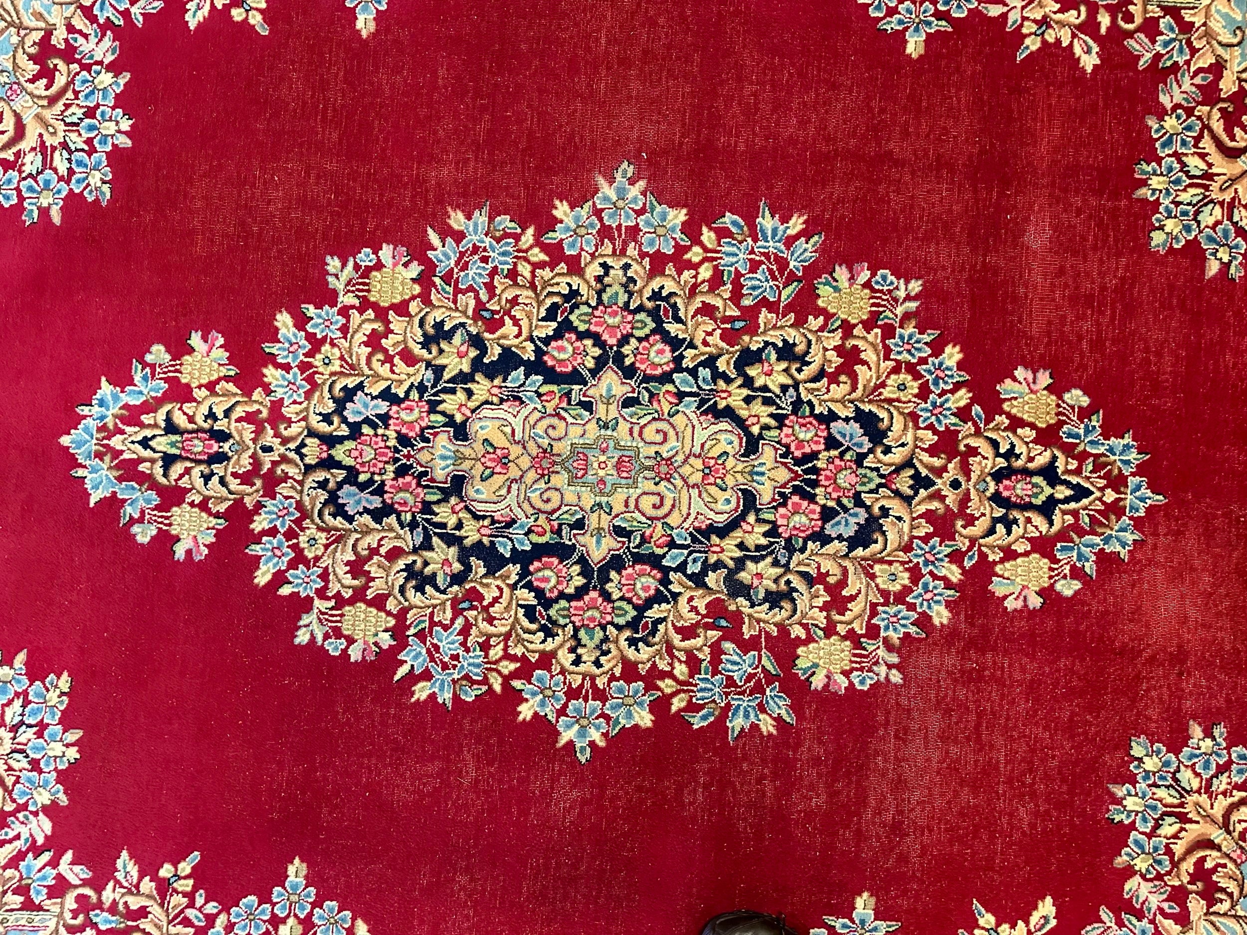 Old Persian Kirman Pure wool pile Hand knotted 394cm x 292cm