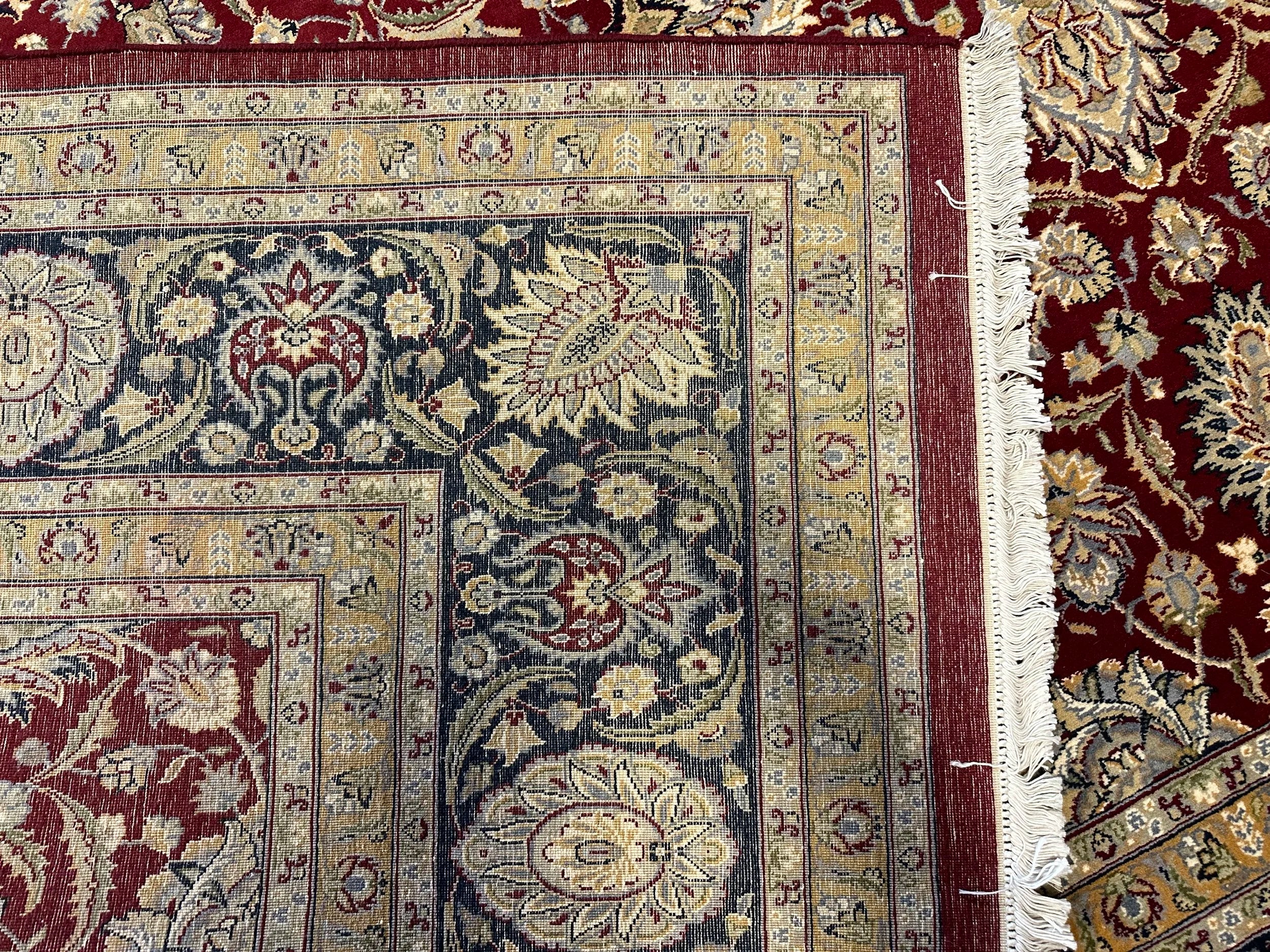 Very fine Kashmiri wool hand knotted rug 346cm x 246cm