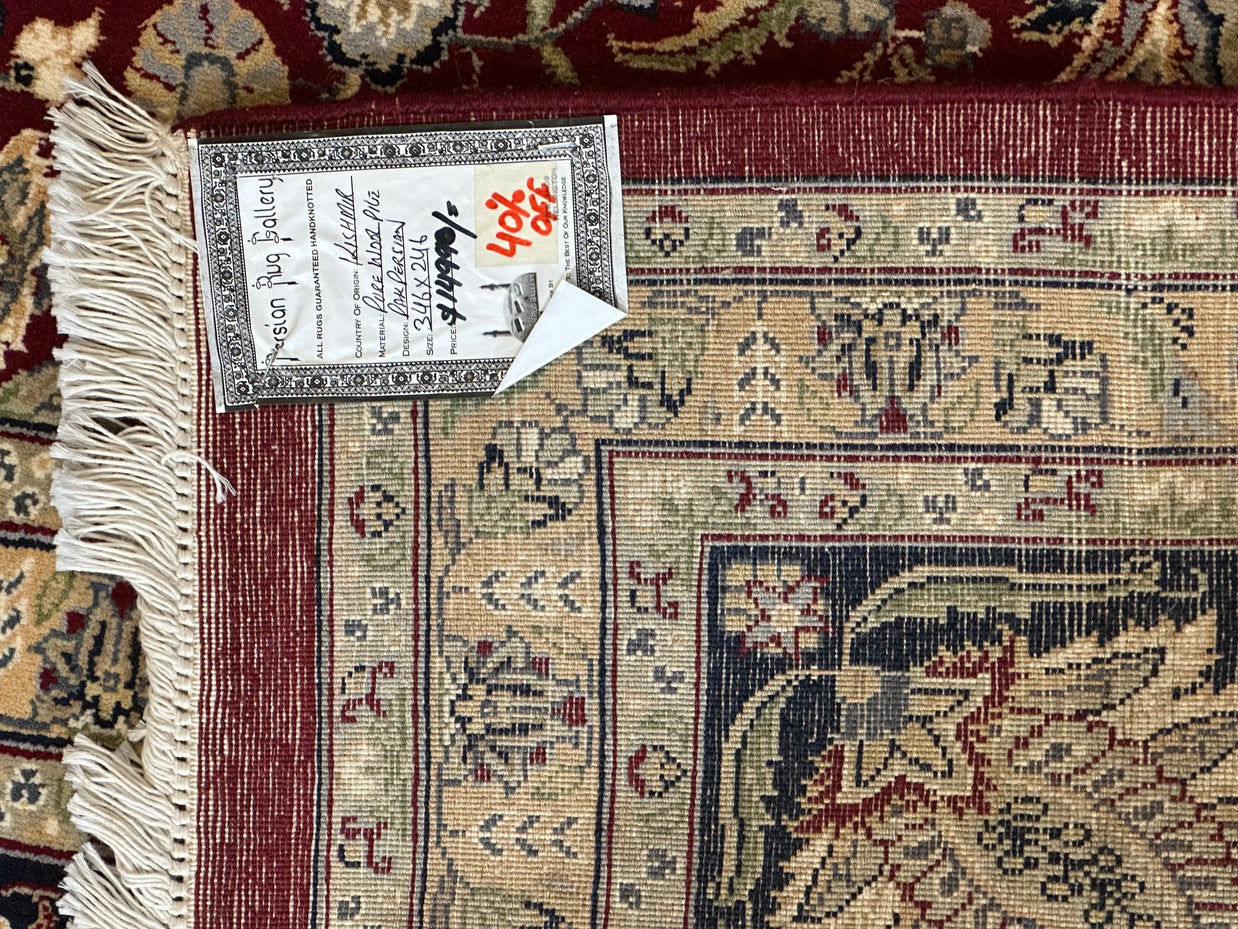 Very fine Kashmiri wool hand knotted rug 346cm x 246cm