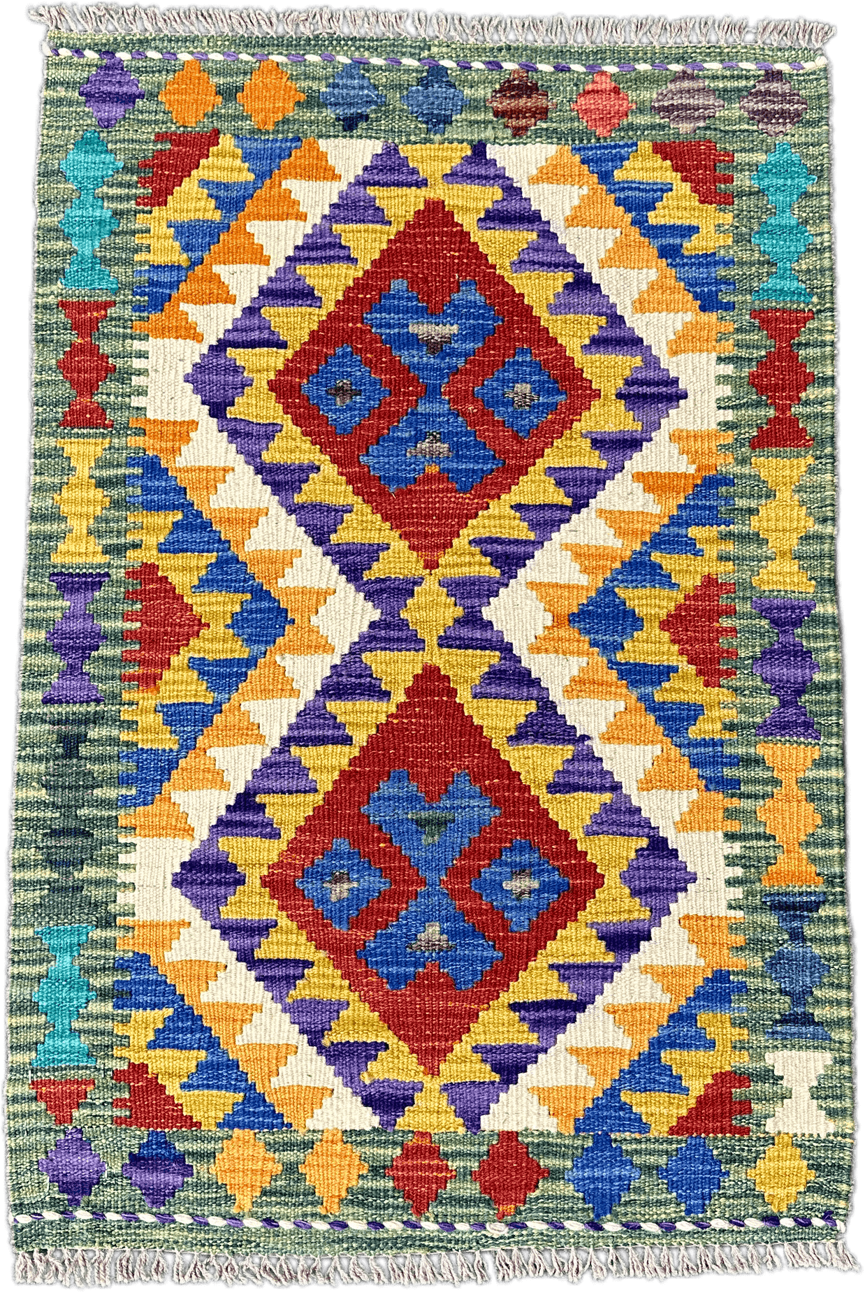 Chobi Kilim Rug - 87 cm x 58 cm