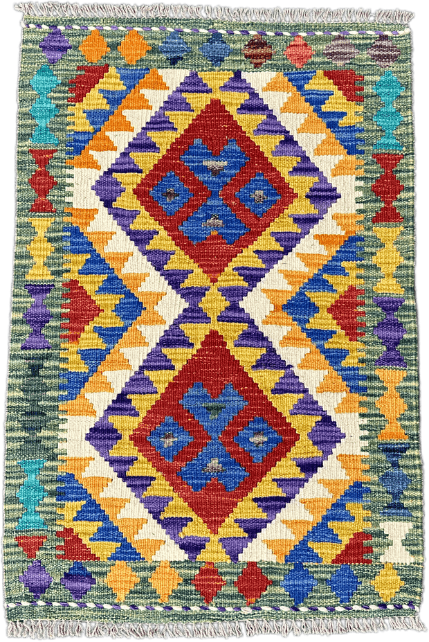 Chobi Kilim Rug - 87 cm x 58 cm