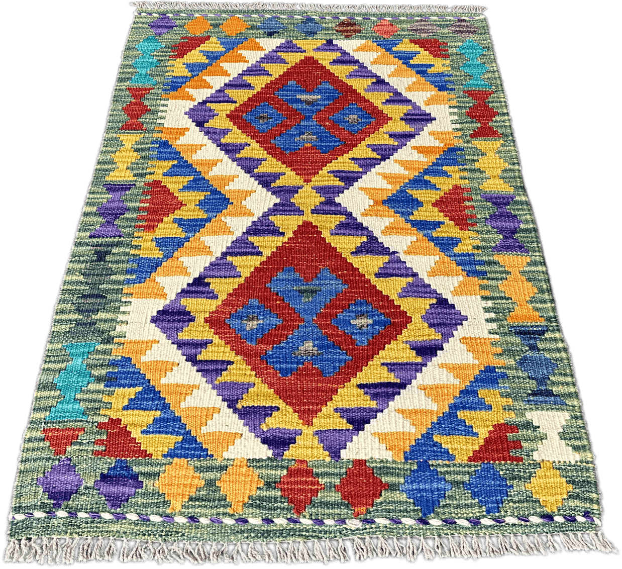 Chobi Kilim Rug - 87 cm x 58 cm