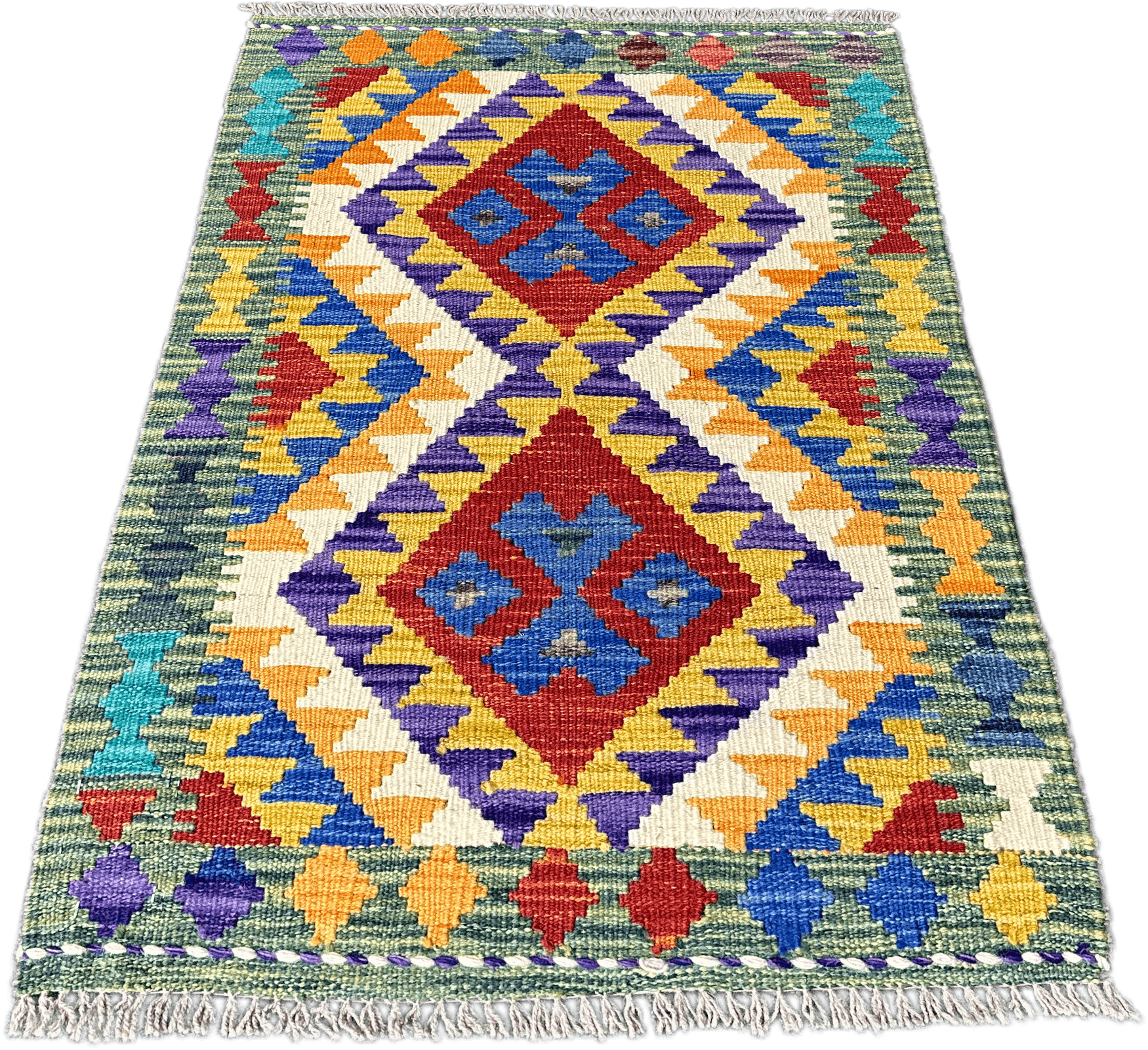 Chobi Kilim Rug - 87 cm x 58 cm