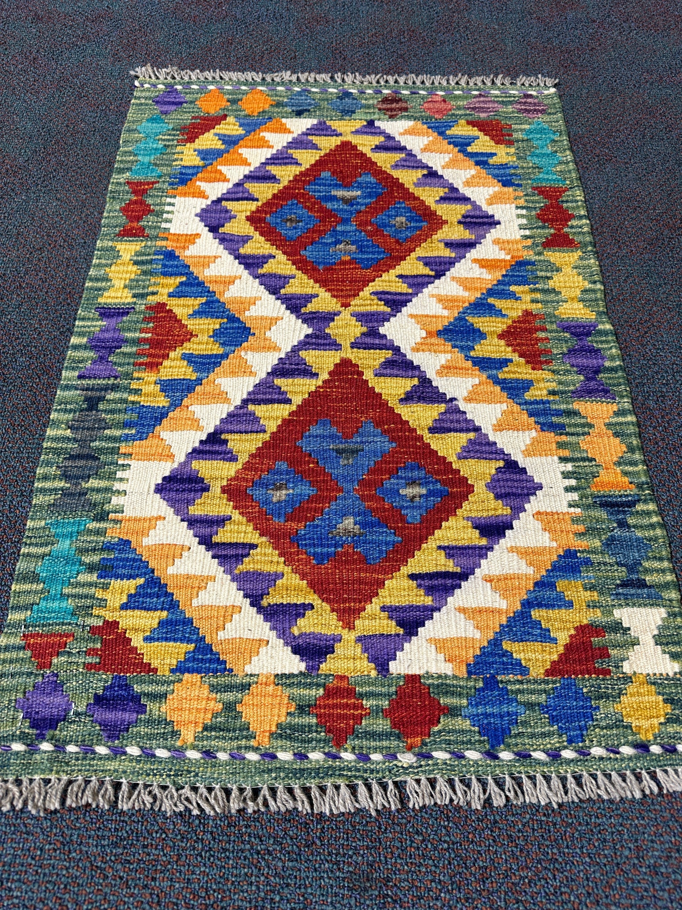 Chobi Kilim Rug - 87 cm x 58 cm