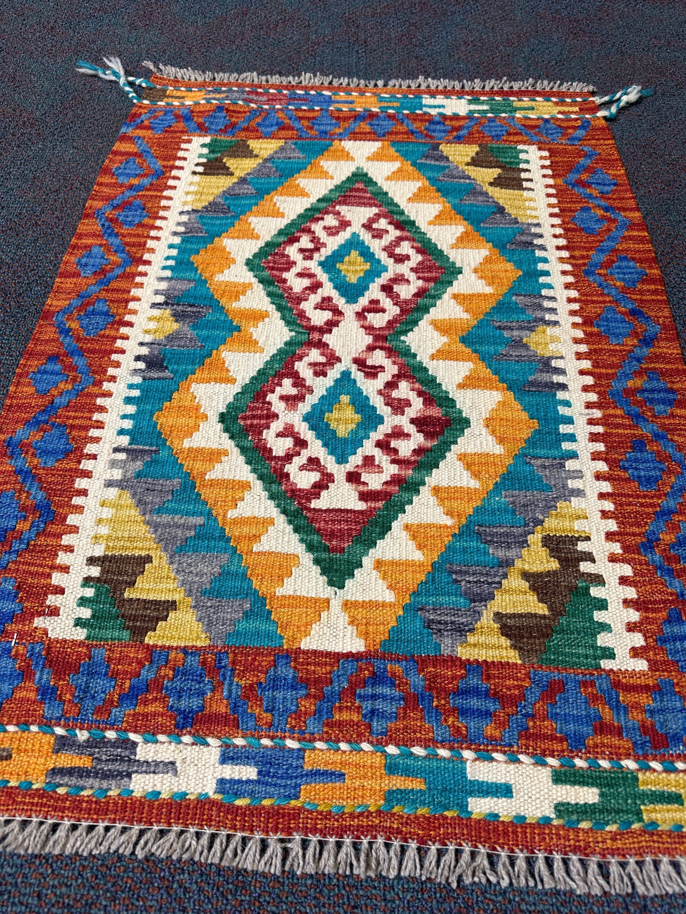 Chobi Kilim Rug - 86 cm x 63 cm