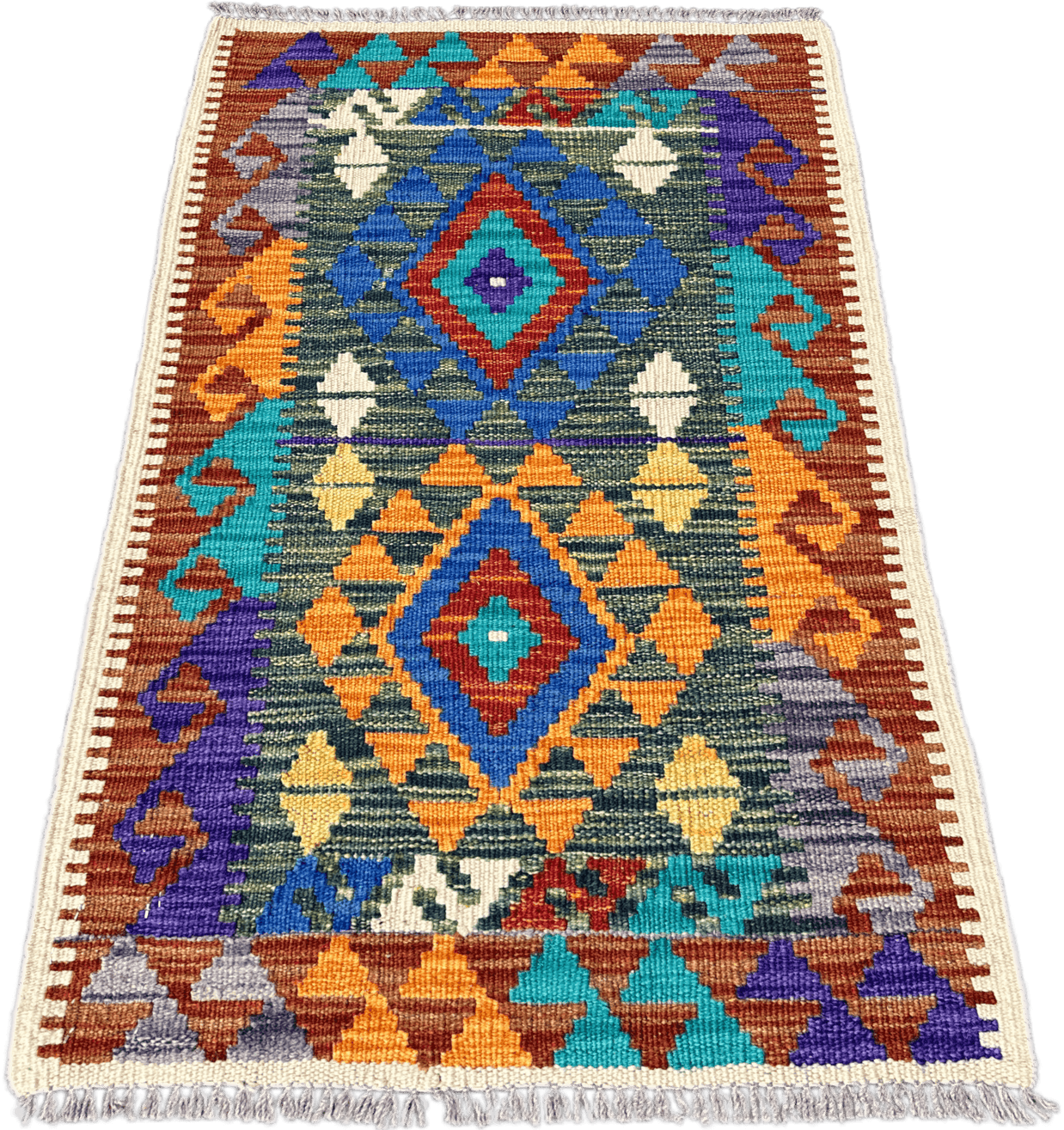 Chobi Kilim Rug - 97 cm x 56 cm