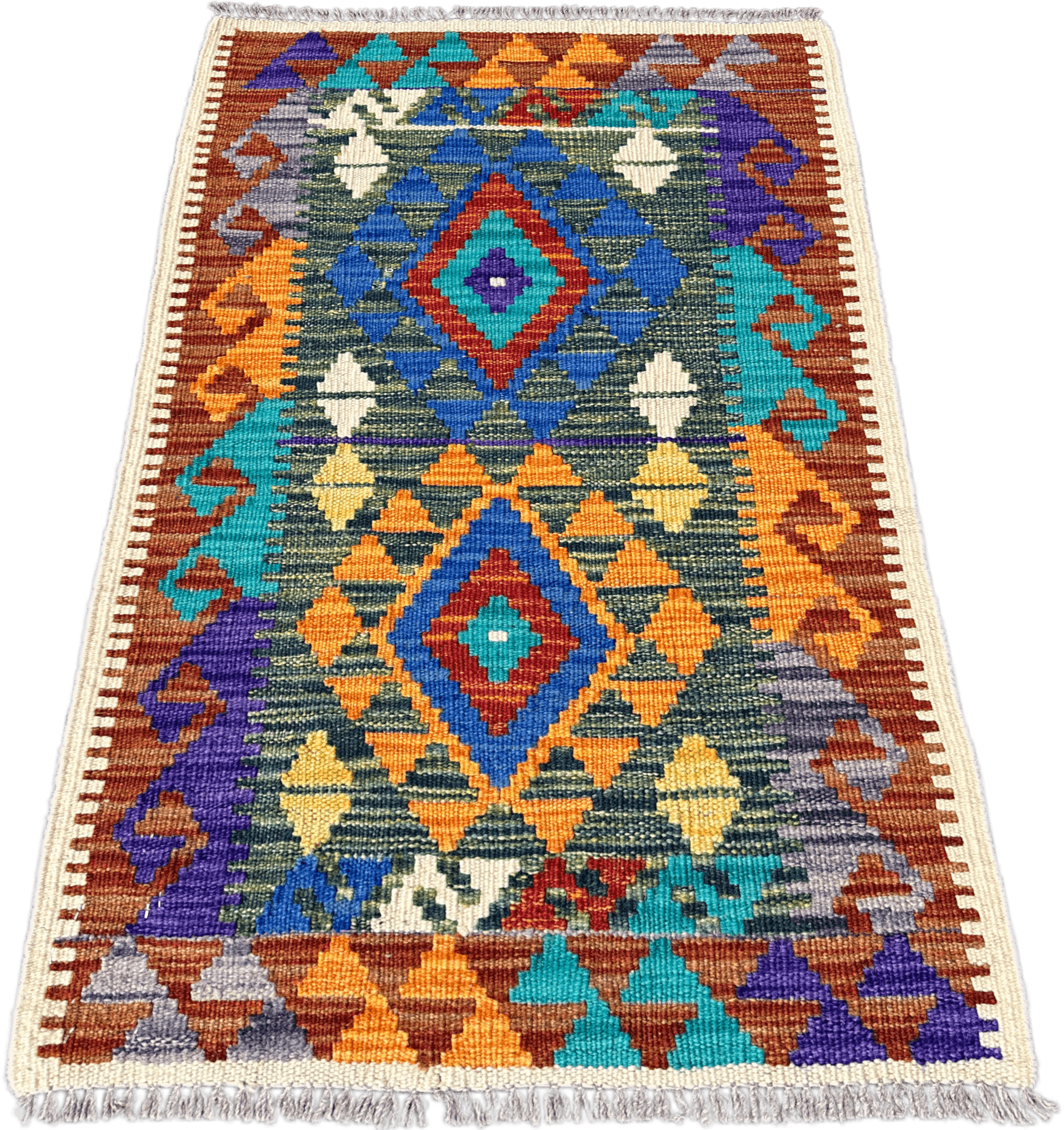Chobi Kilim Rug - 97 cm x 56 cm