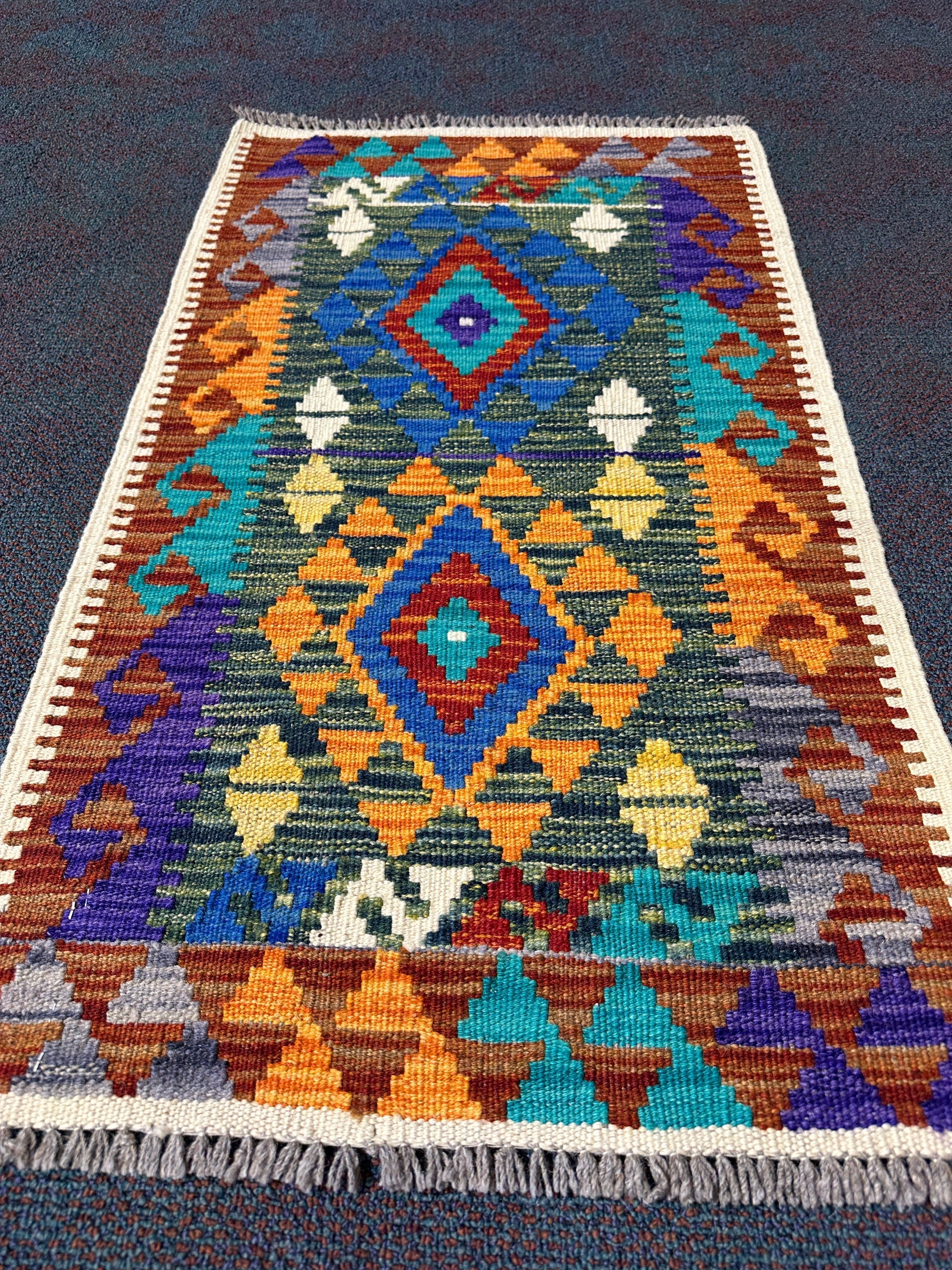 Chobi Kilim Rug - 97 cm x 56 cm