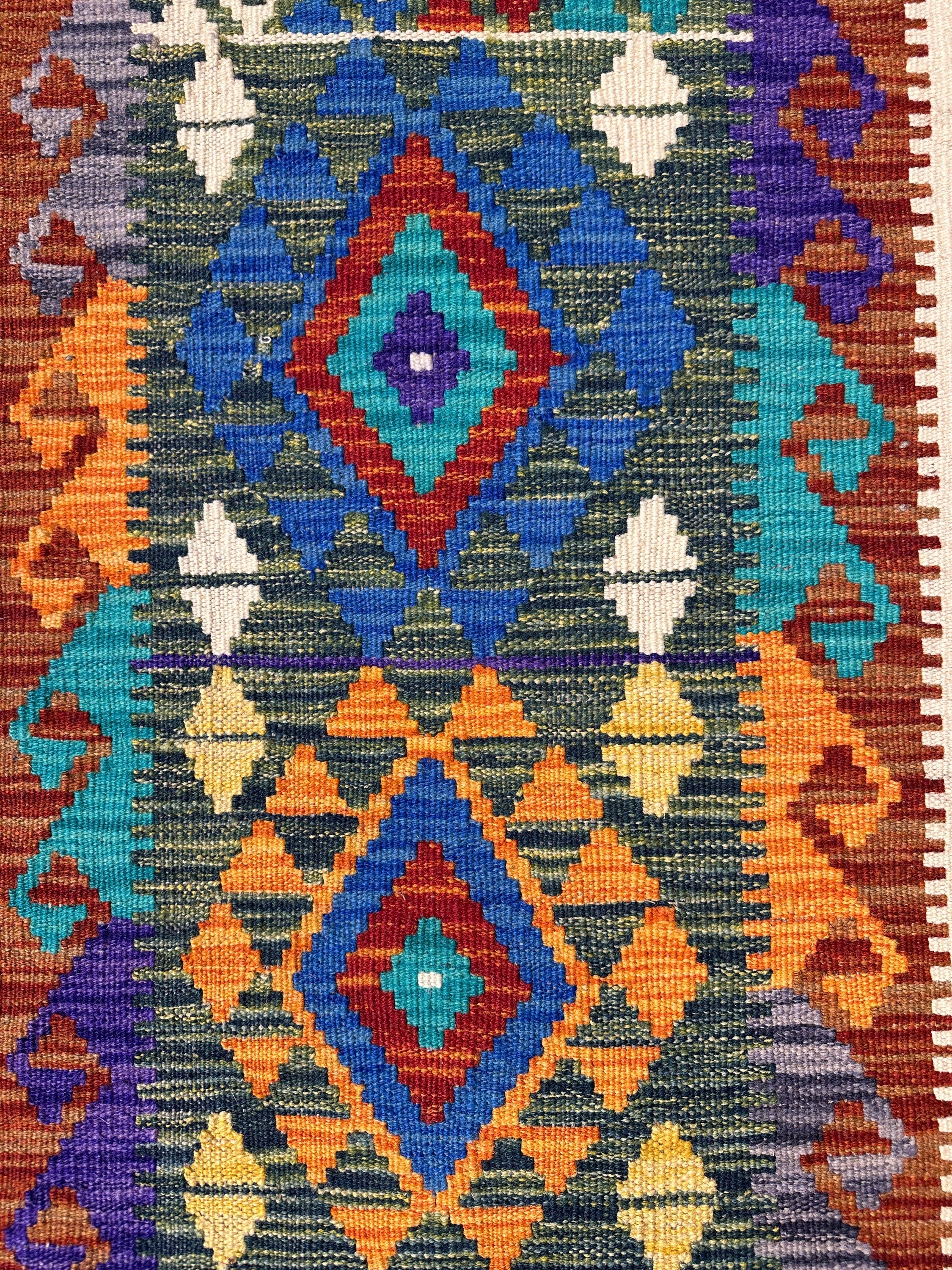 Chobi Kilim Rug - 97 cm x 56 cm