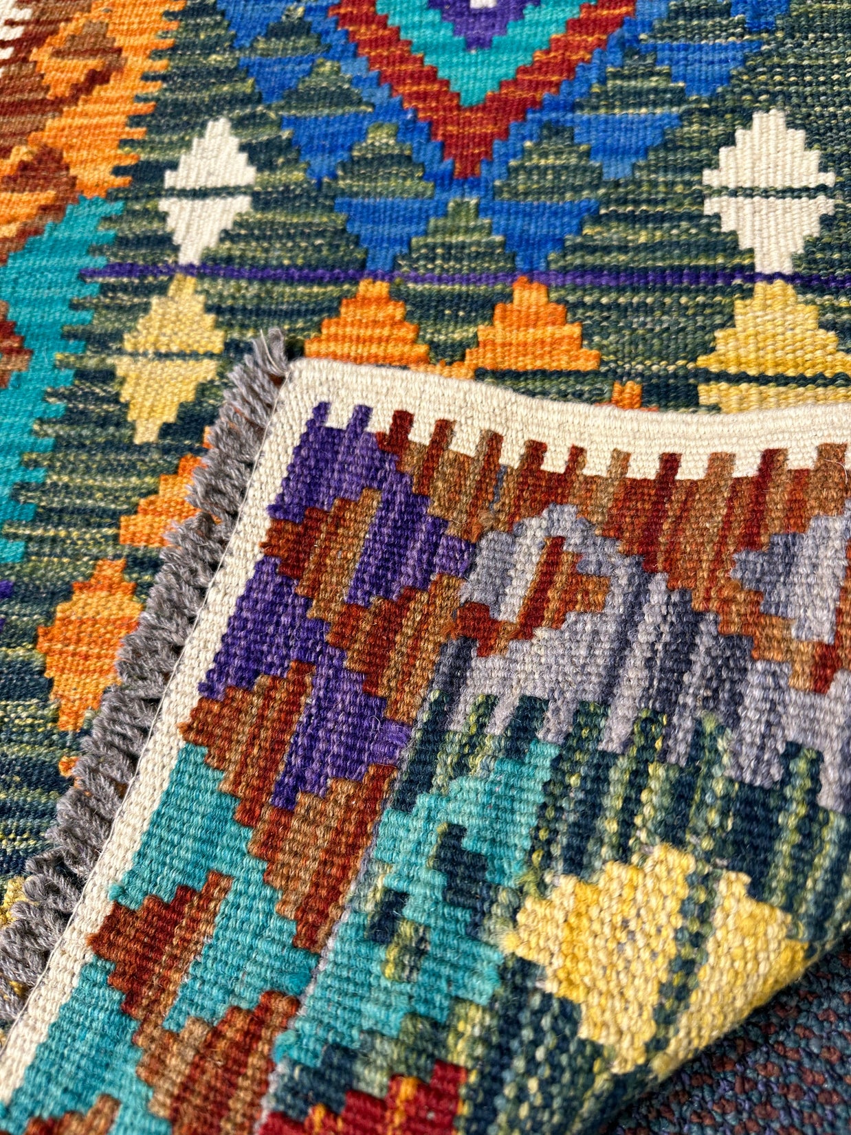 Chobi Kilim Rug - 97 cm x 56 cm
