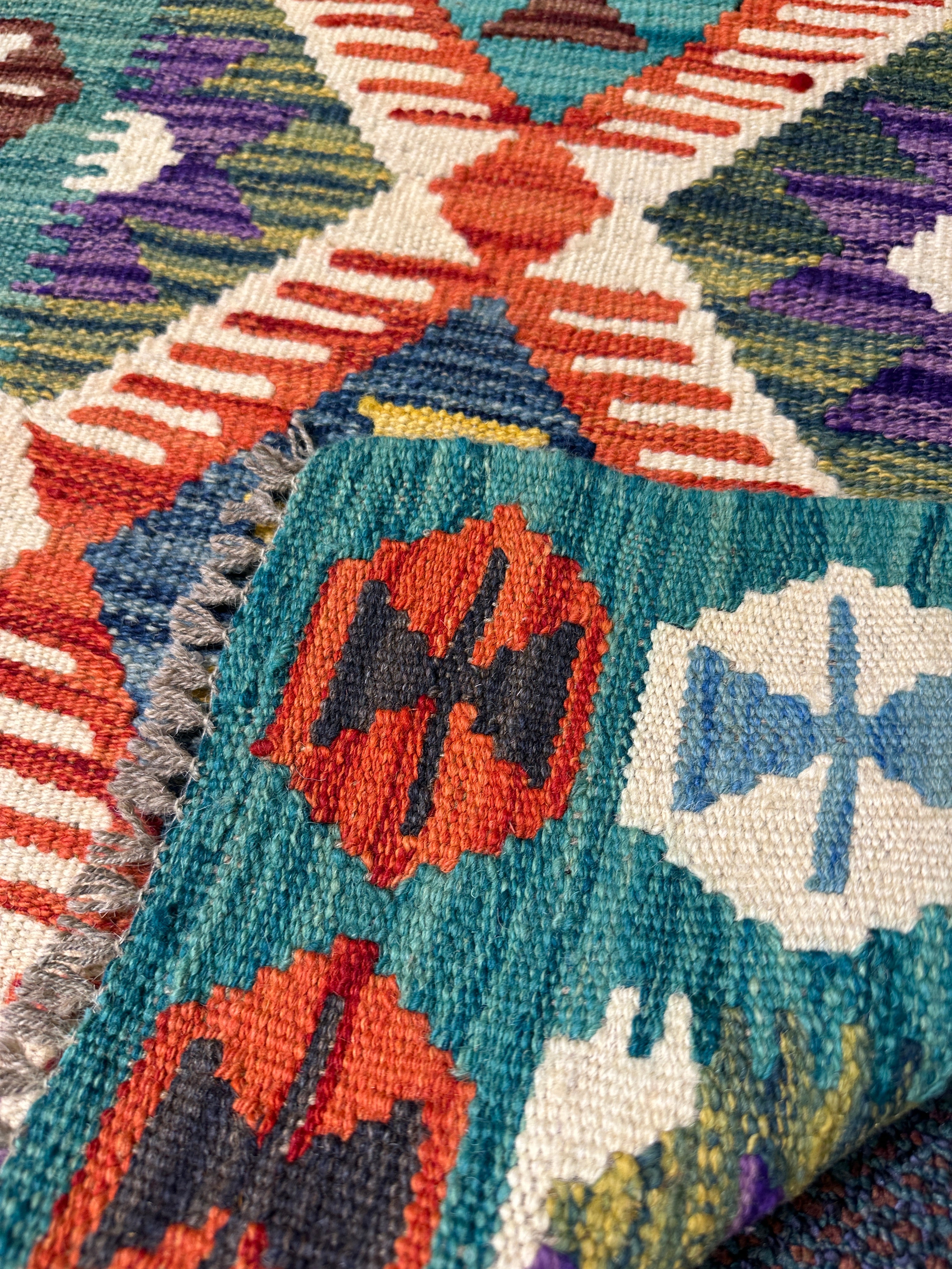 Chobi Kilim Rug - 90 cm x 62 cm