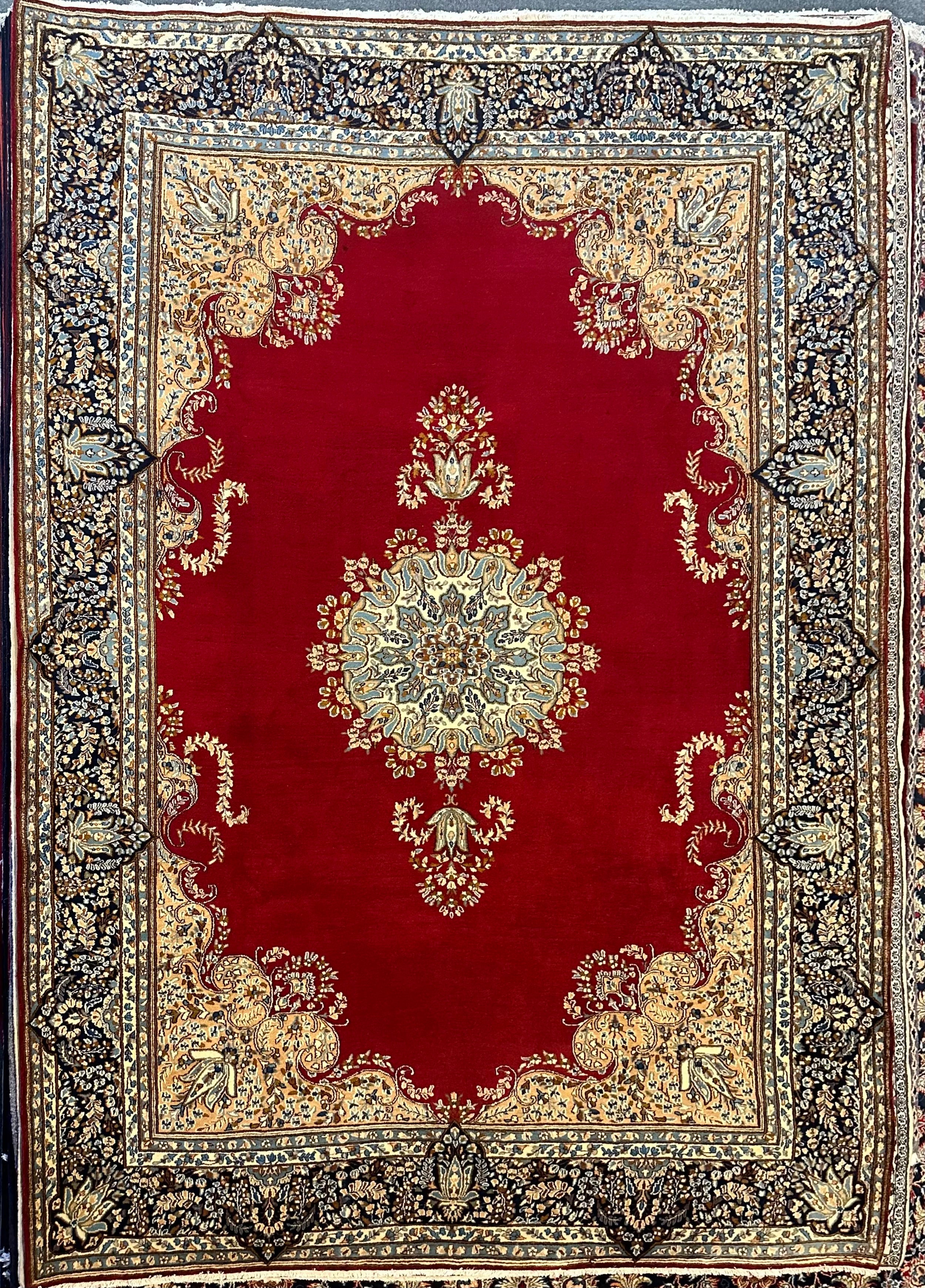 Persian Kerman Pure Wool Pile Hand Knotted Rug from Iran 347cm x 238cm