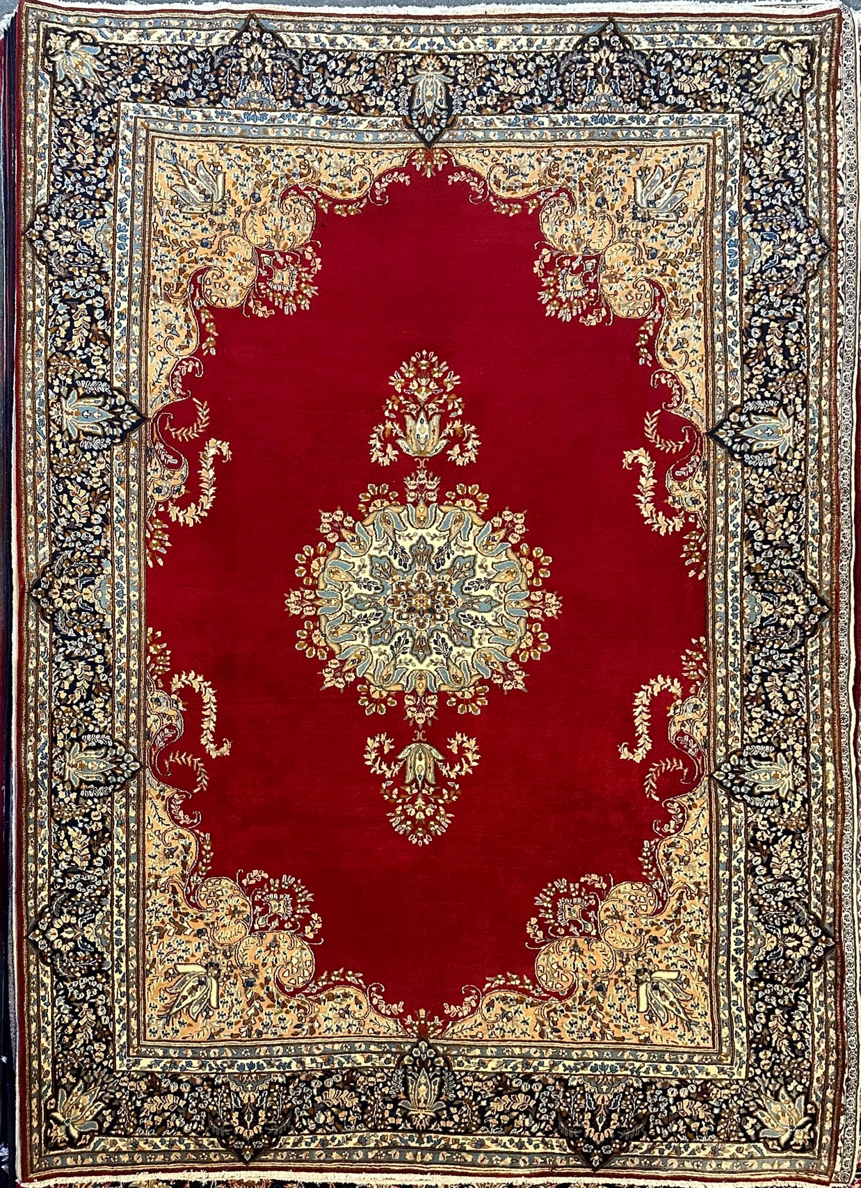 Persian Kerman Pure Wool Pile Hand Knotted Rug from Iran 347cm x 238cm