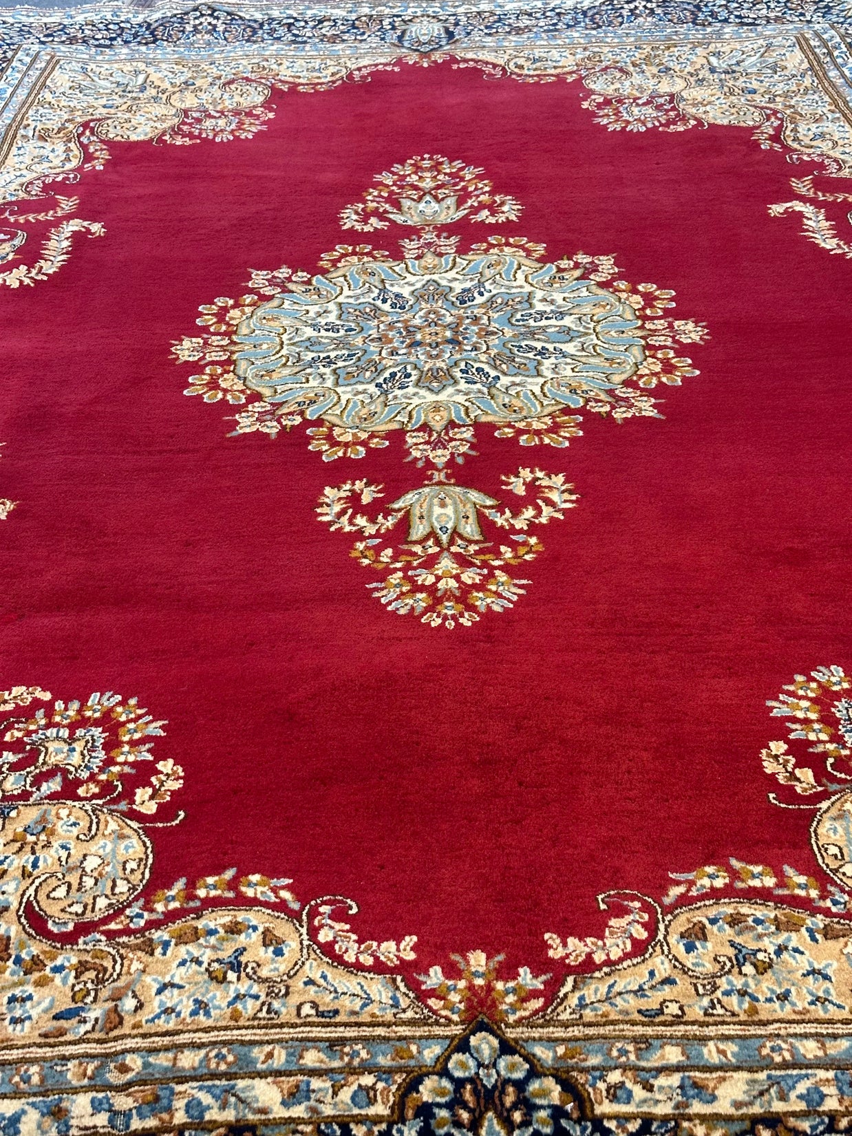 Persian Kerman Pure Wool Pile Hand Knotted Rug from Iran 347cm x 238cm