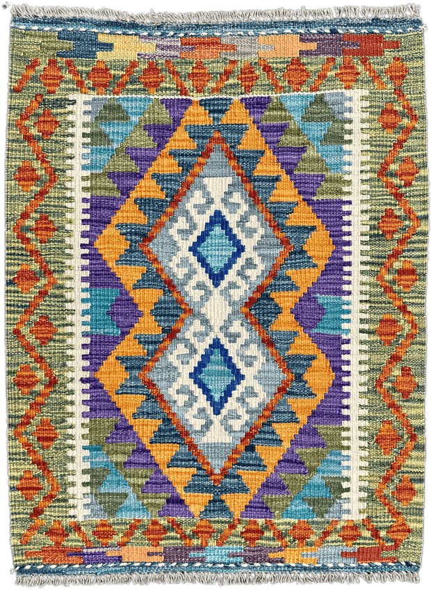 Chobi Kilim Rug - 89 cm x 68 cm
