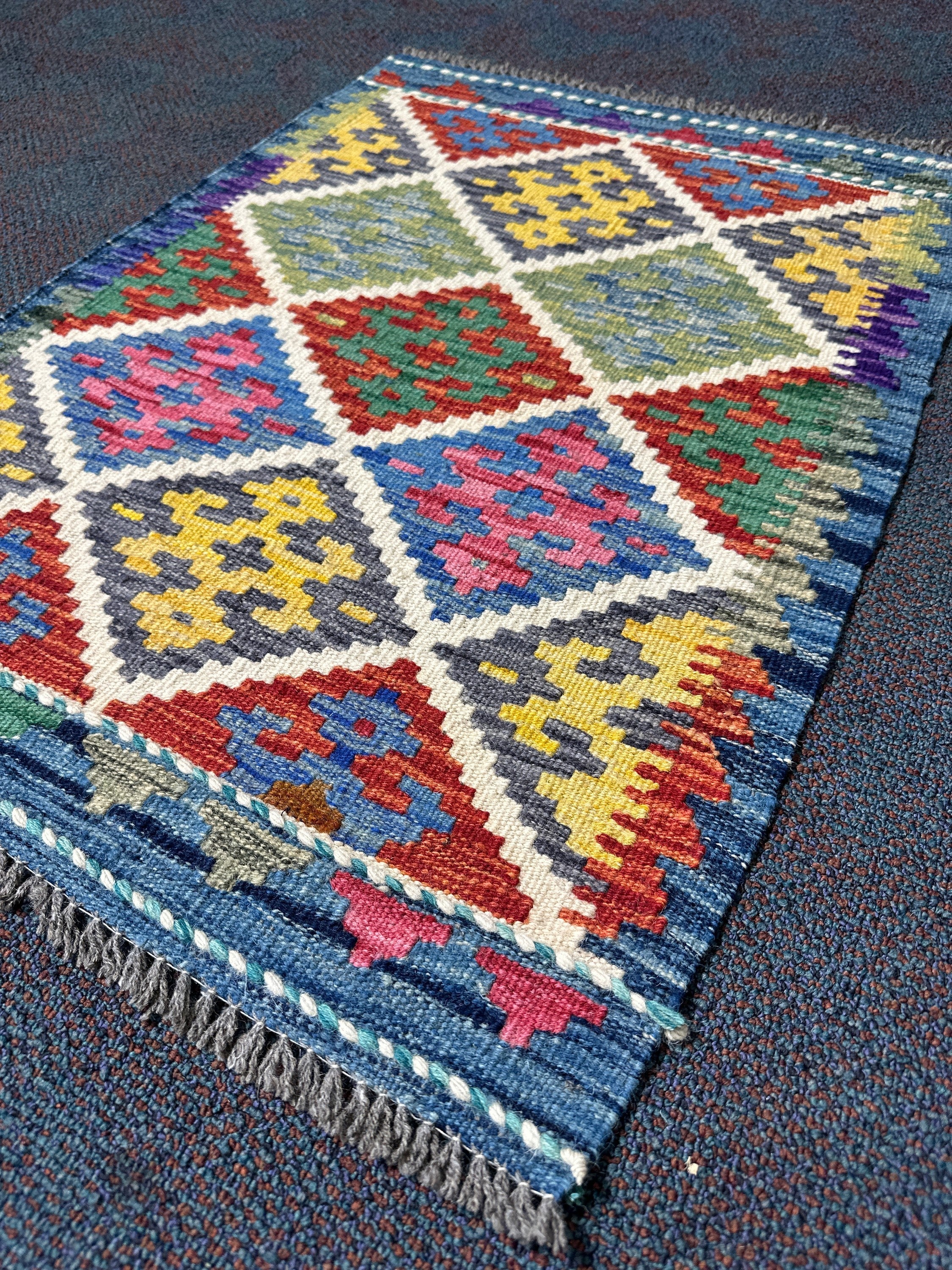 Chobi Kilim Rug - 84 cm x 63 cm