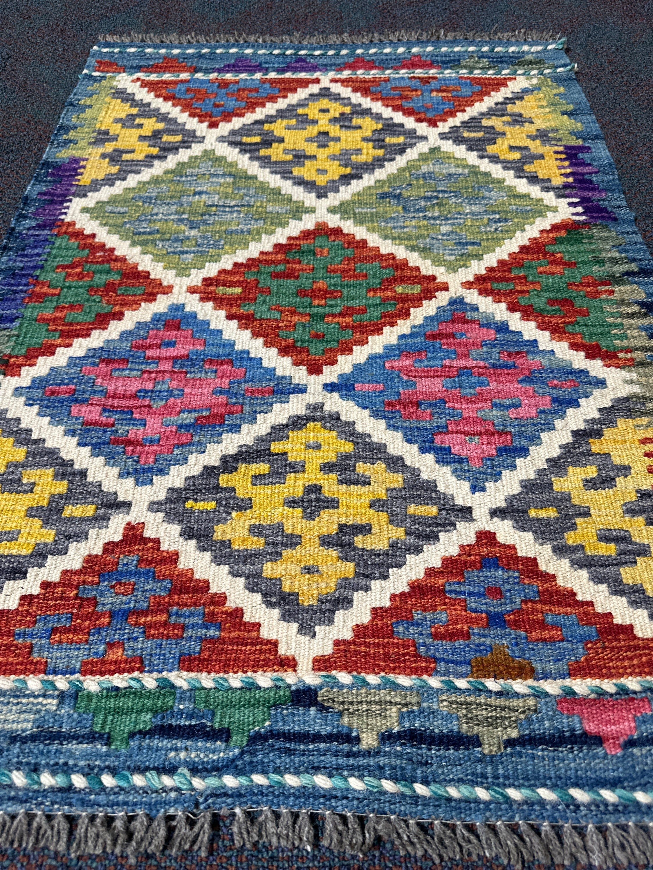 Chobi Kilim Rug - 84 cm x 63 cm