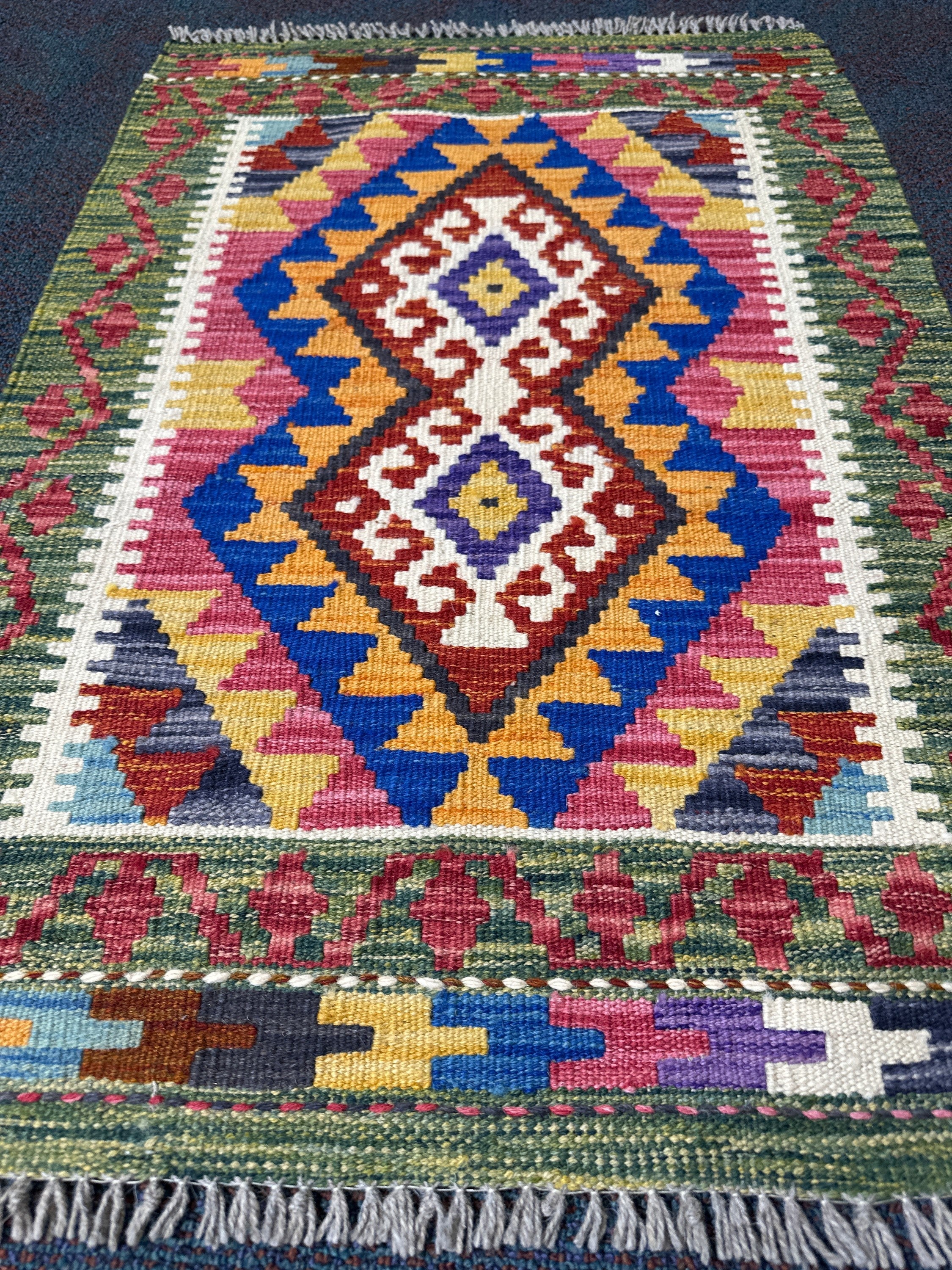 Chobi Kilim Rug - 92 cm x 61 cm