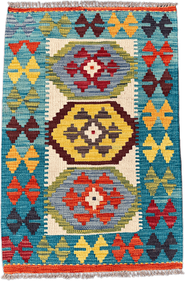 Chobi Kilim Rug - 91 cm x 61 cm