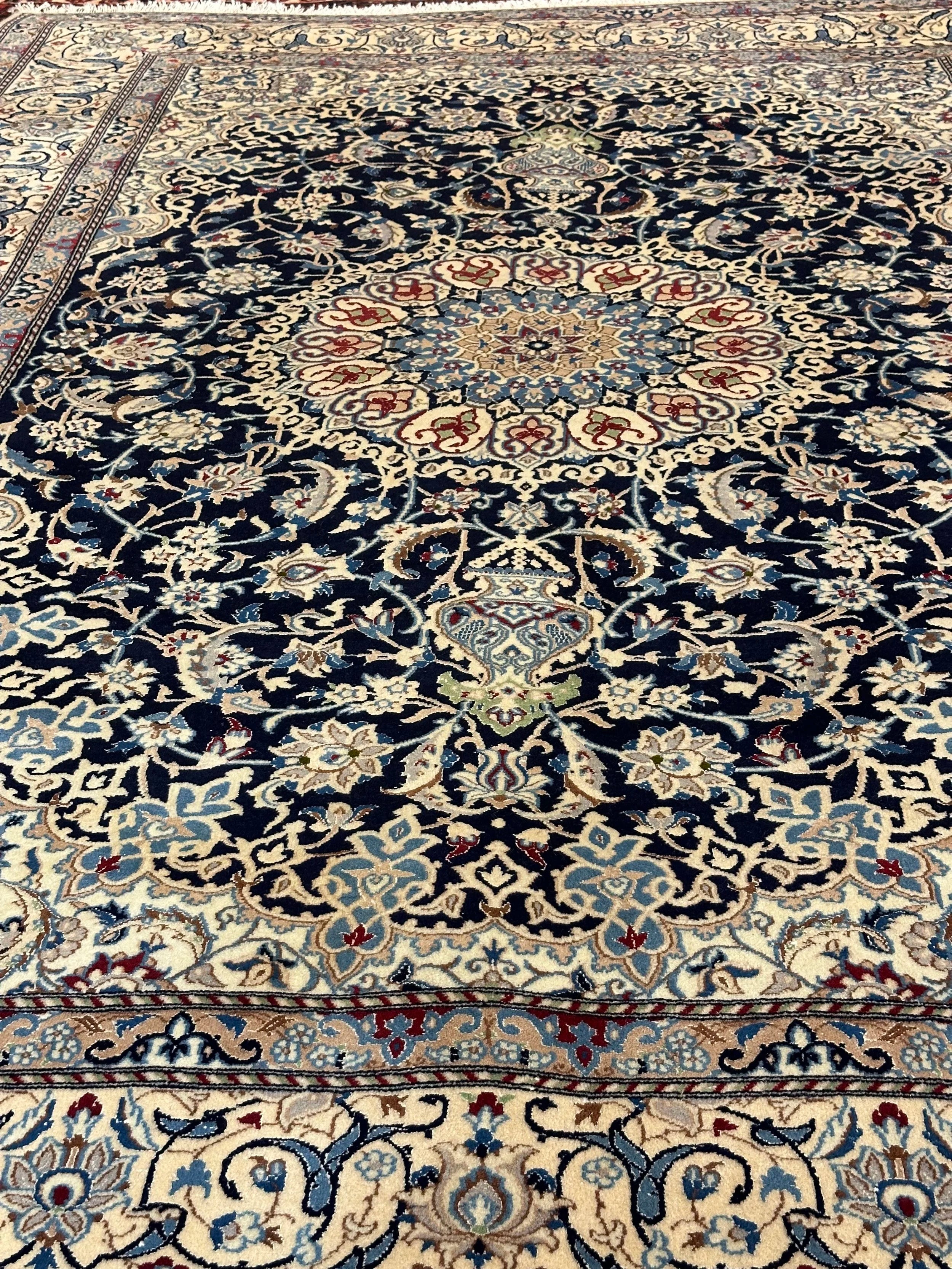 Persian Nain Pure Wool Hand Knotted 305cm X225cm