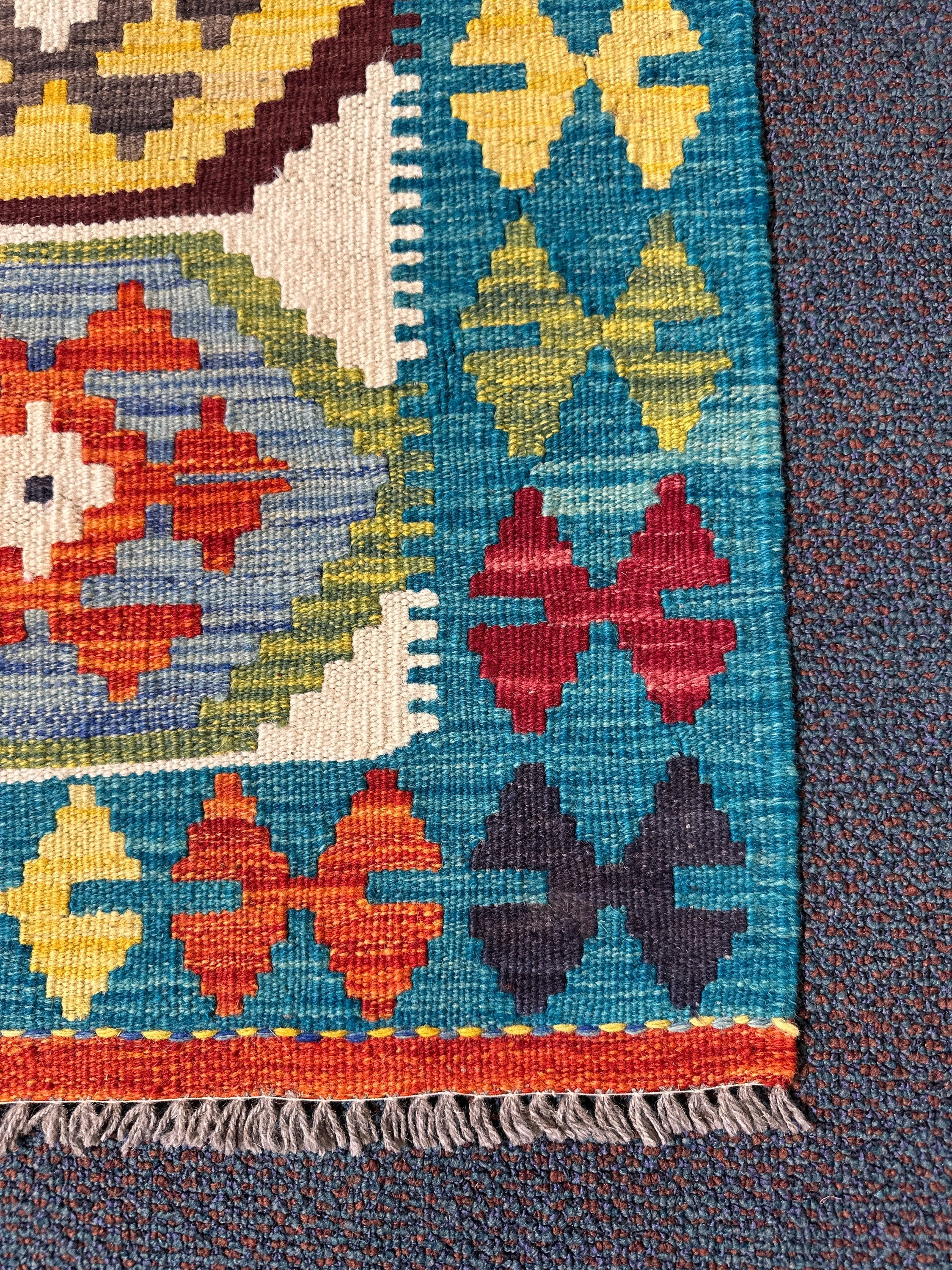 Chobi Kilim Rug - 91 cm x 61 cm