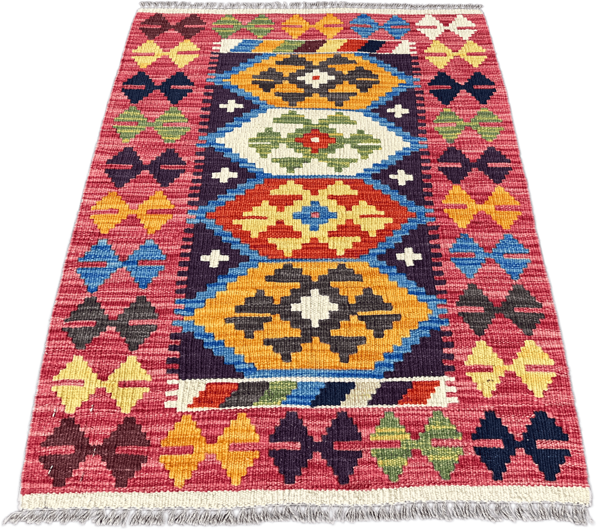 Chobi Kilim Rug - 88 cm x 63 cm