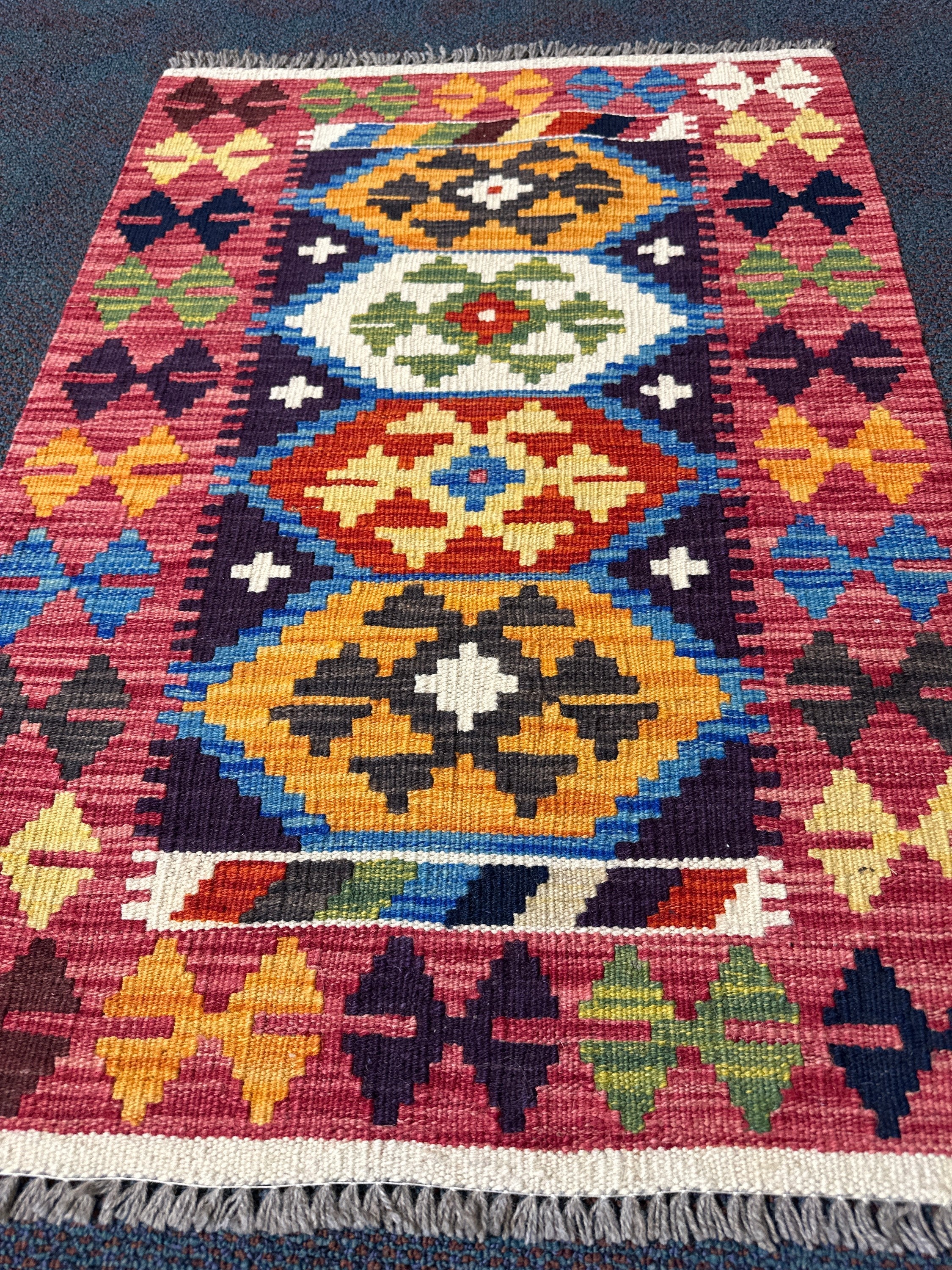 Chobi Kilim Rug - 88 cm x 63 cm