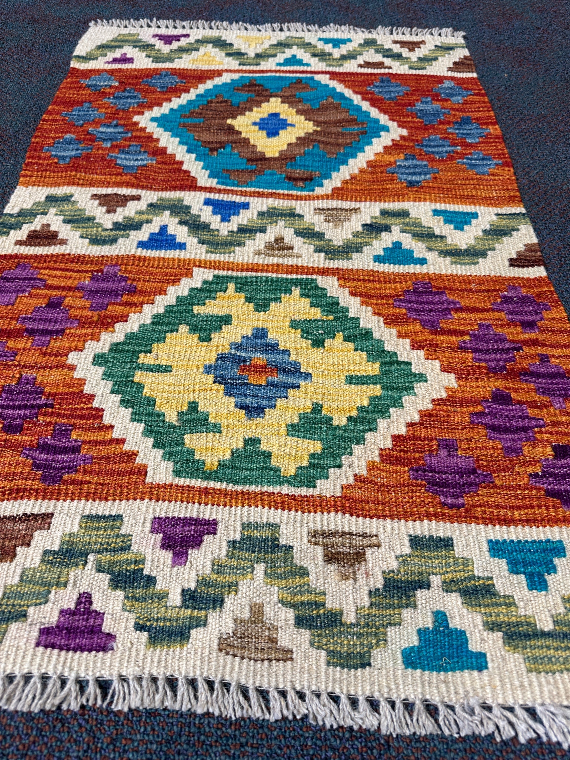 Chobi Kilim Rug - 91 cm x 60 cm