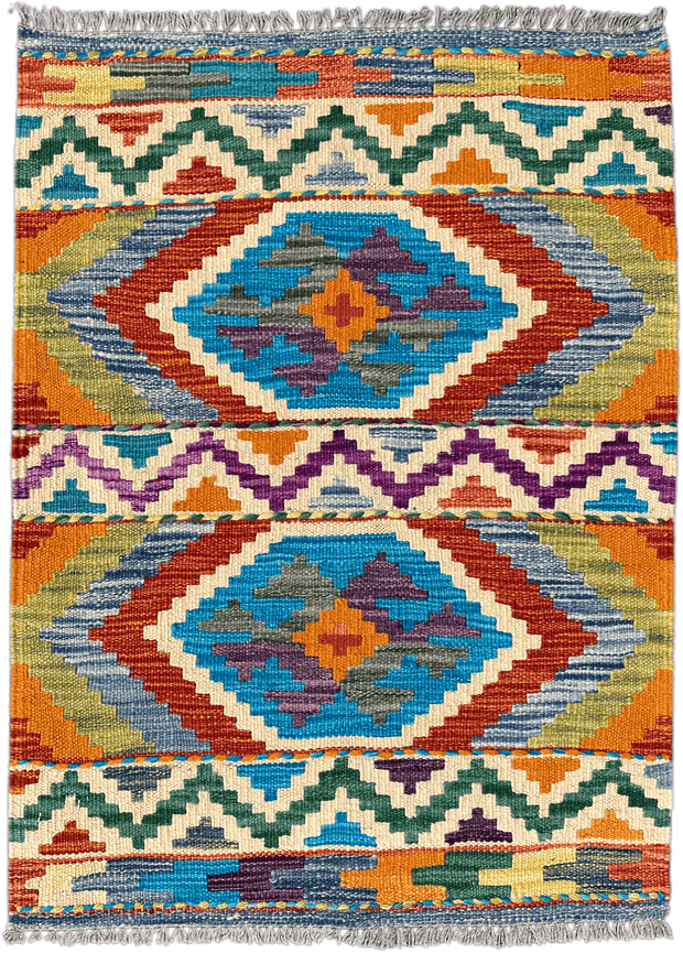 Chobi Kilim Rug - 87 cm x 64 cm