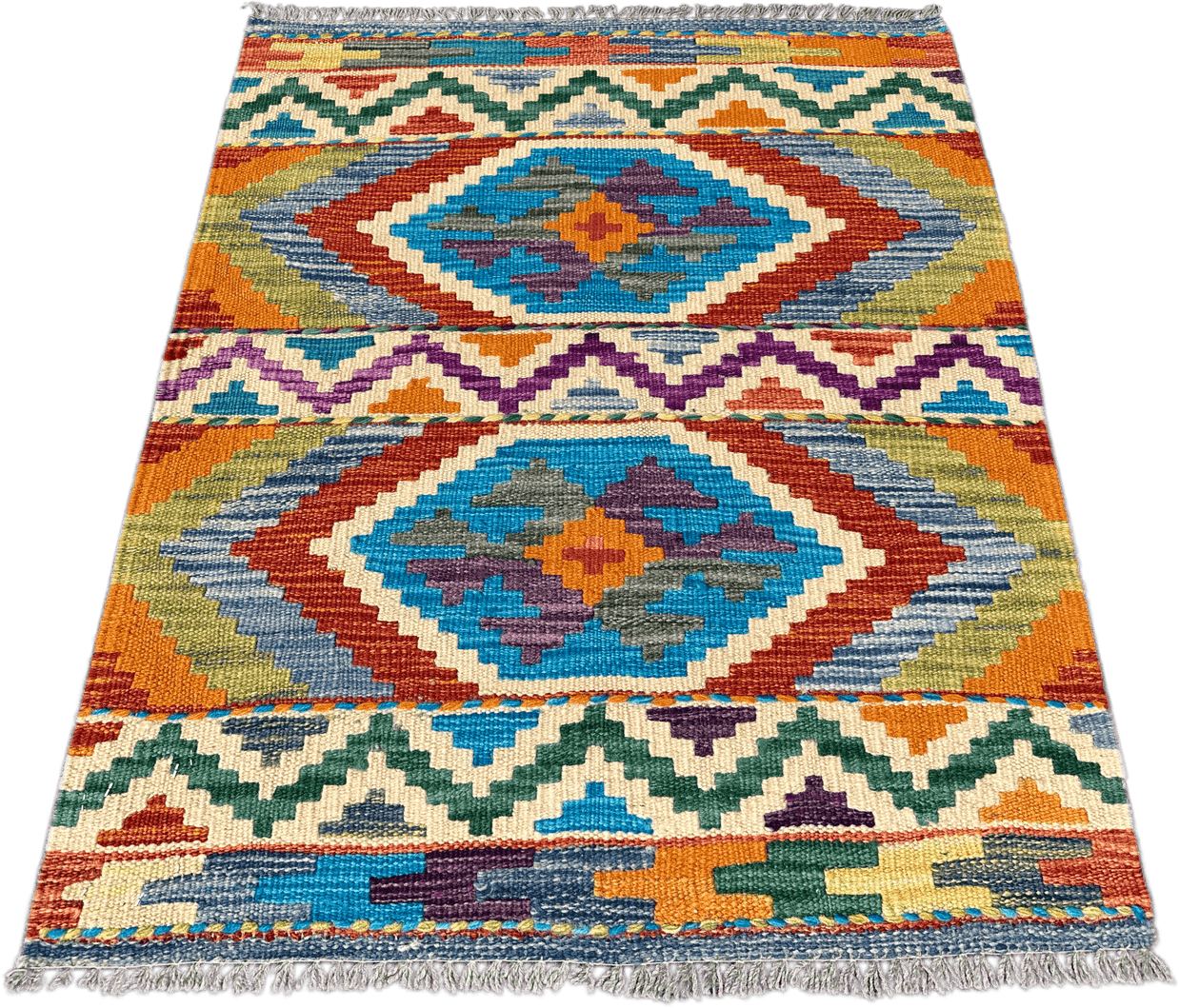 Chobi Kilim Rug - 87 cm x 64 cm