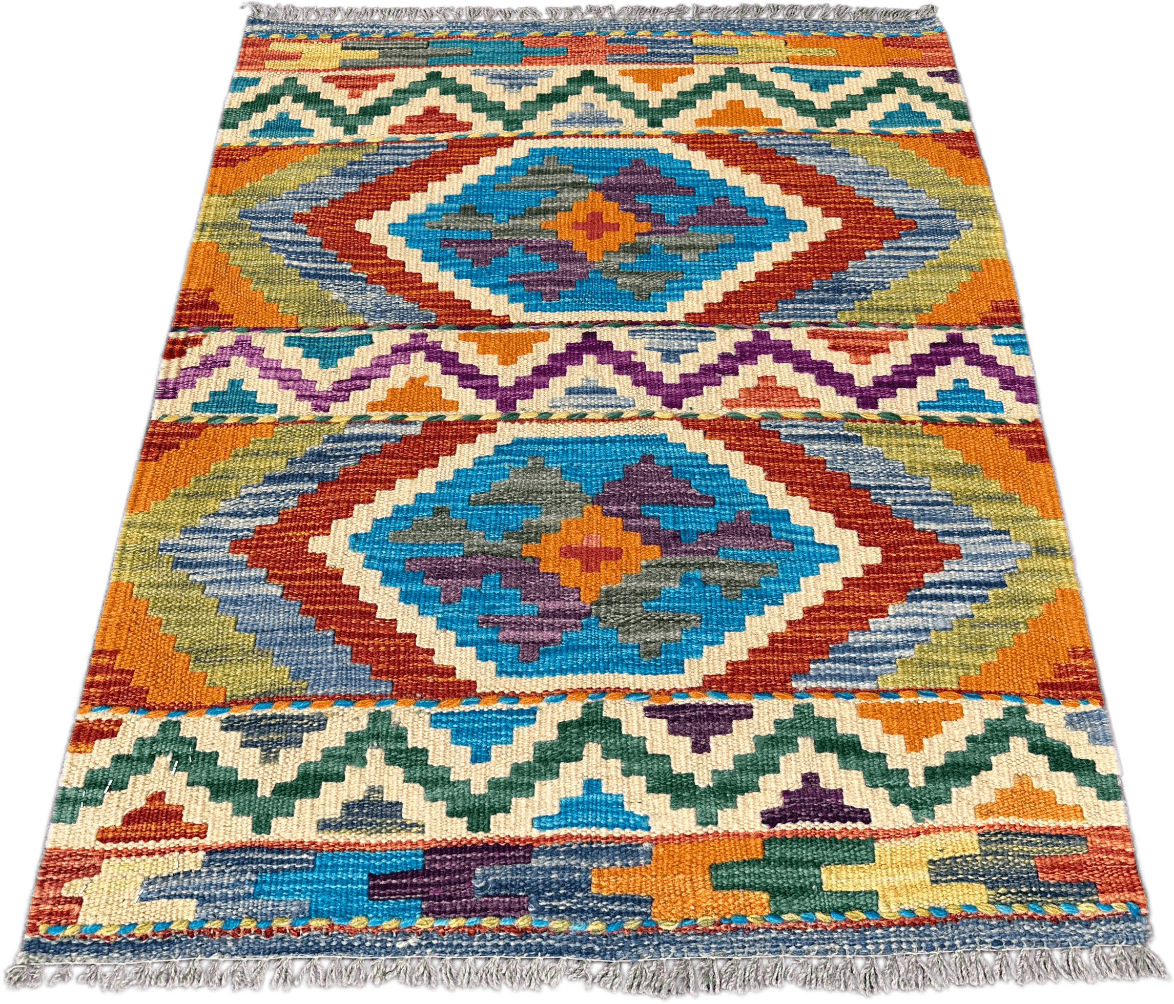 Chobi Kilim Rug - 87 cm x 64 cm