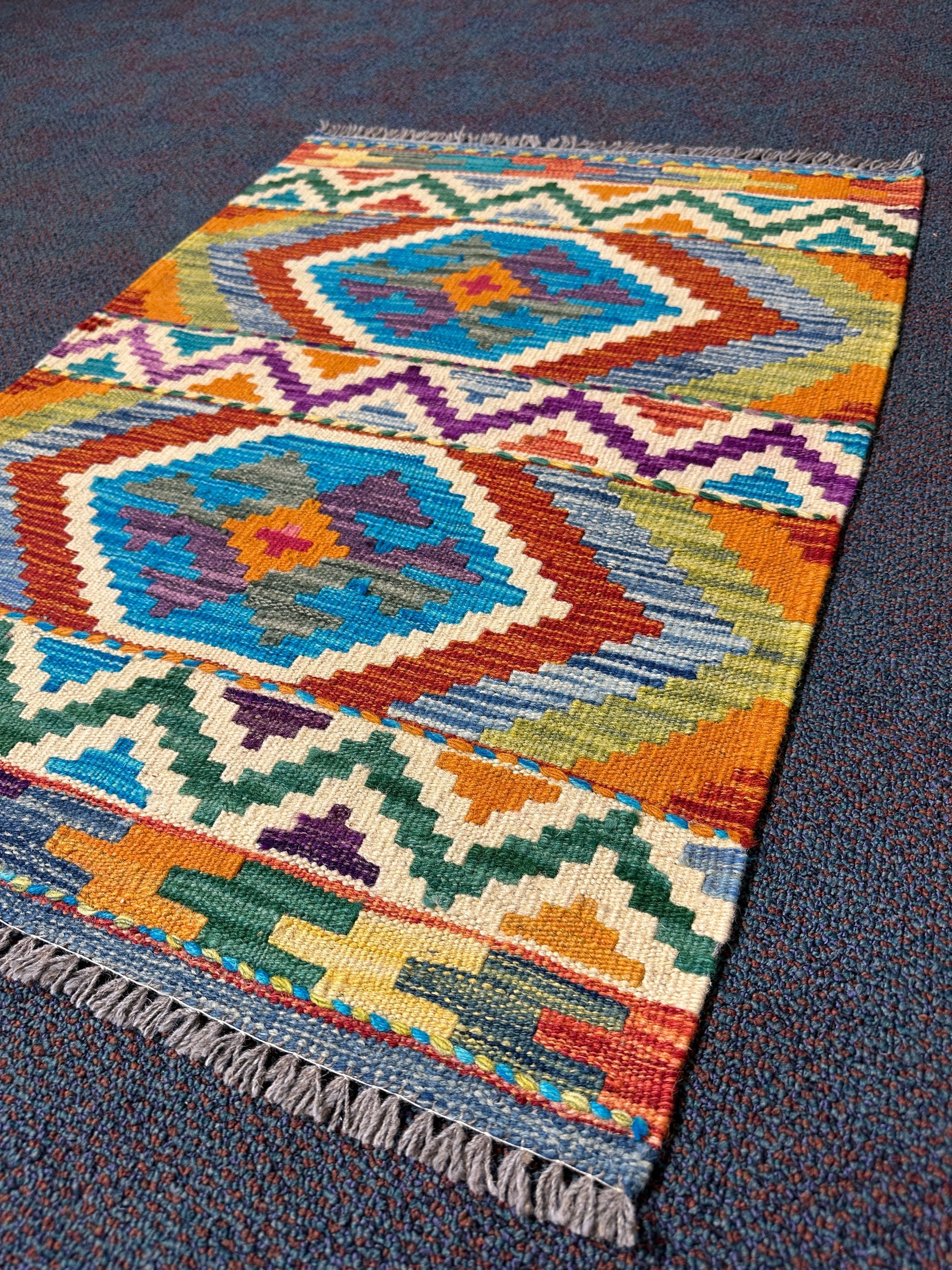 Chobi Kilim Rug - 87 cm x 64 cm