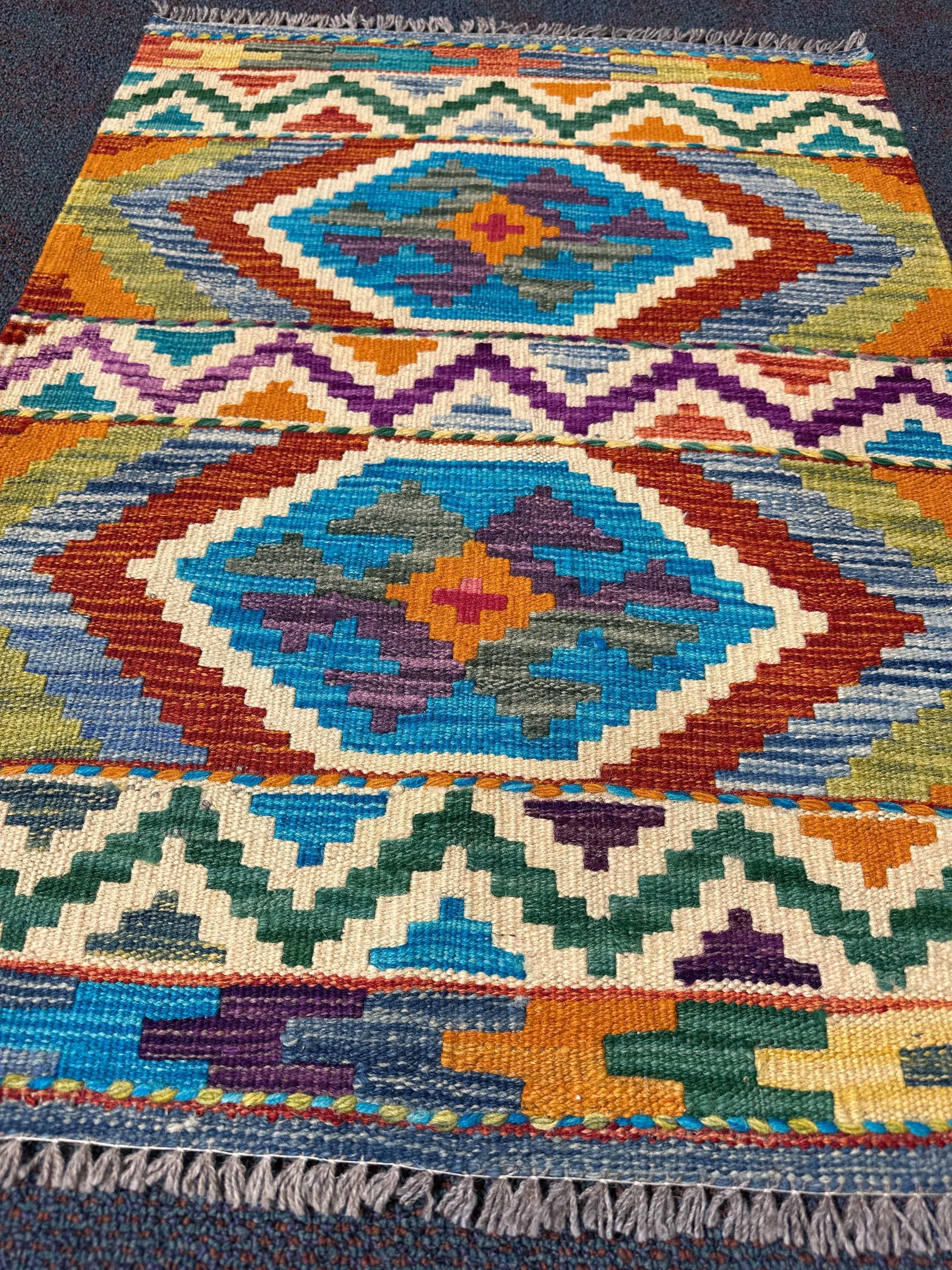 Chobi Kilim Rug - 87 cm x 64 cm
