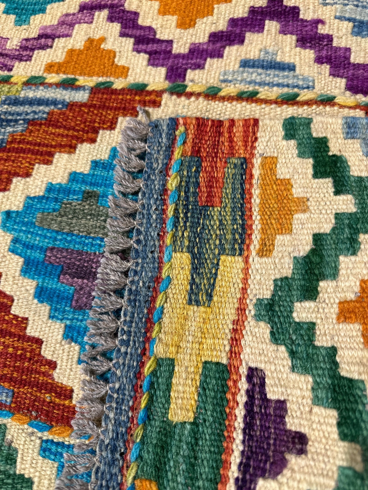 Chobi Kilim Rug - 87 cm x 64 cm