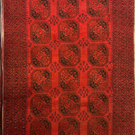 Semi antique Beshir Turkman Afghan Hand knotted Rug 342x222cm
