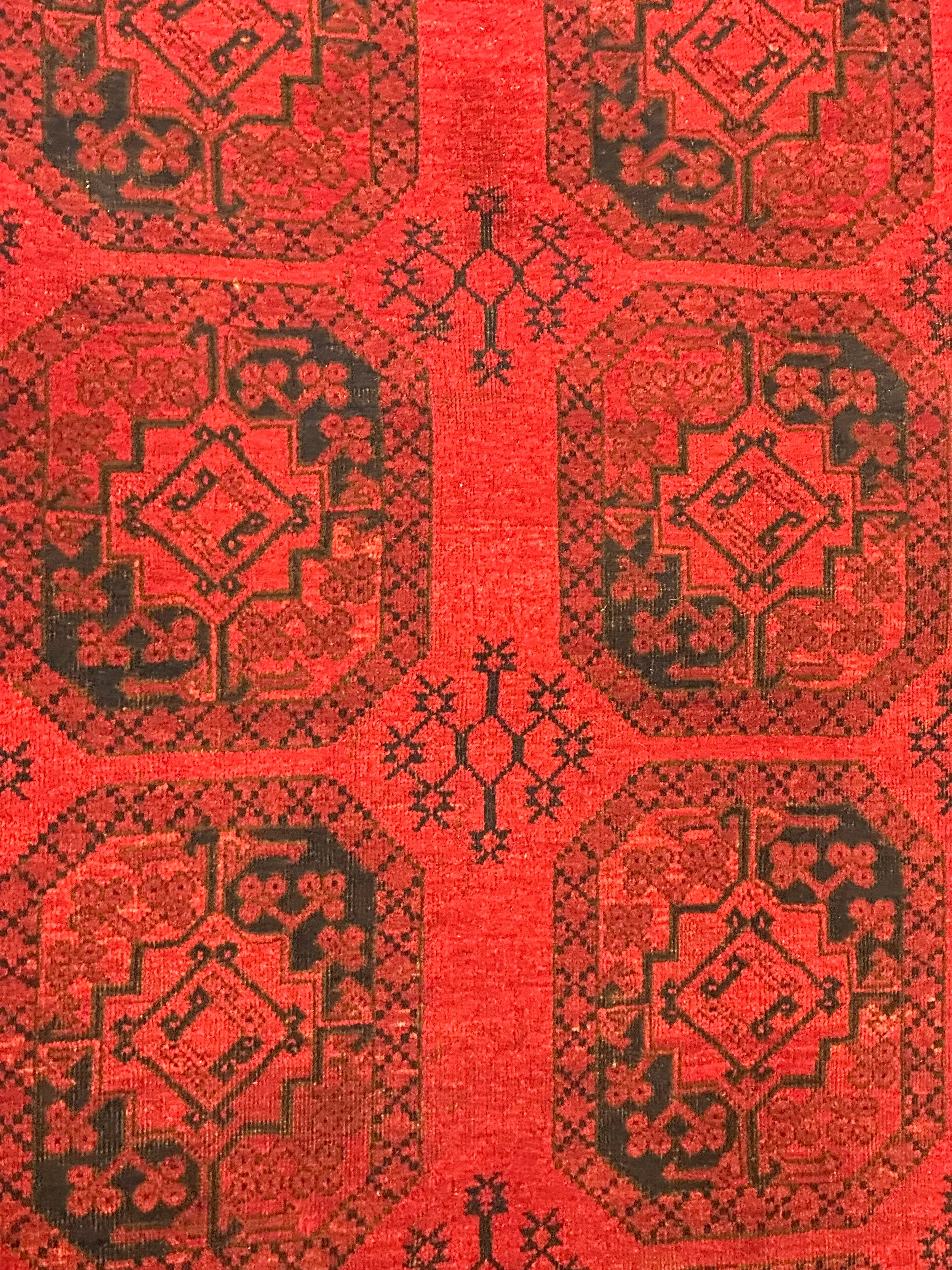 Semi antique Beshir Turkman Afghan Hand knotted Rug 342x222cm