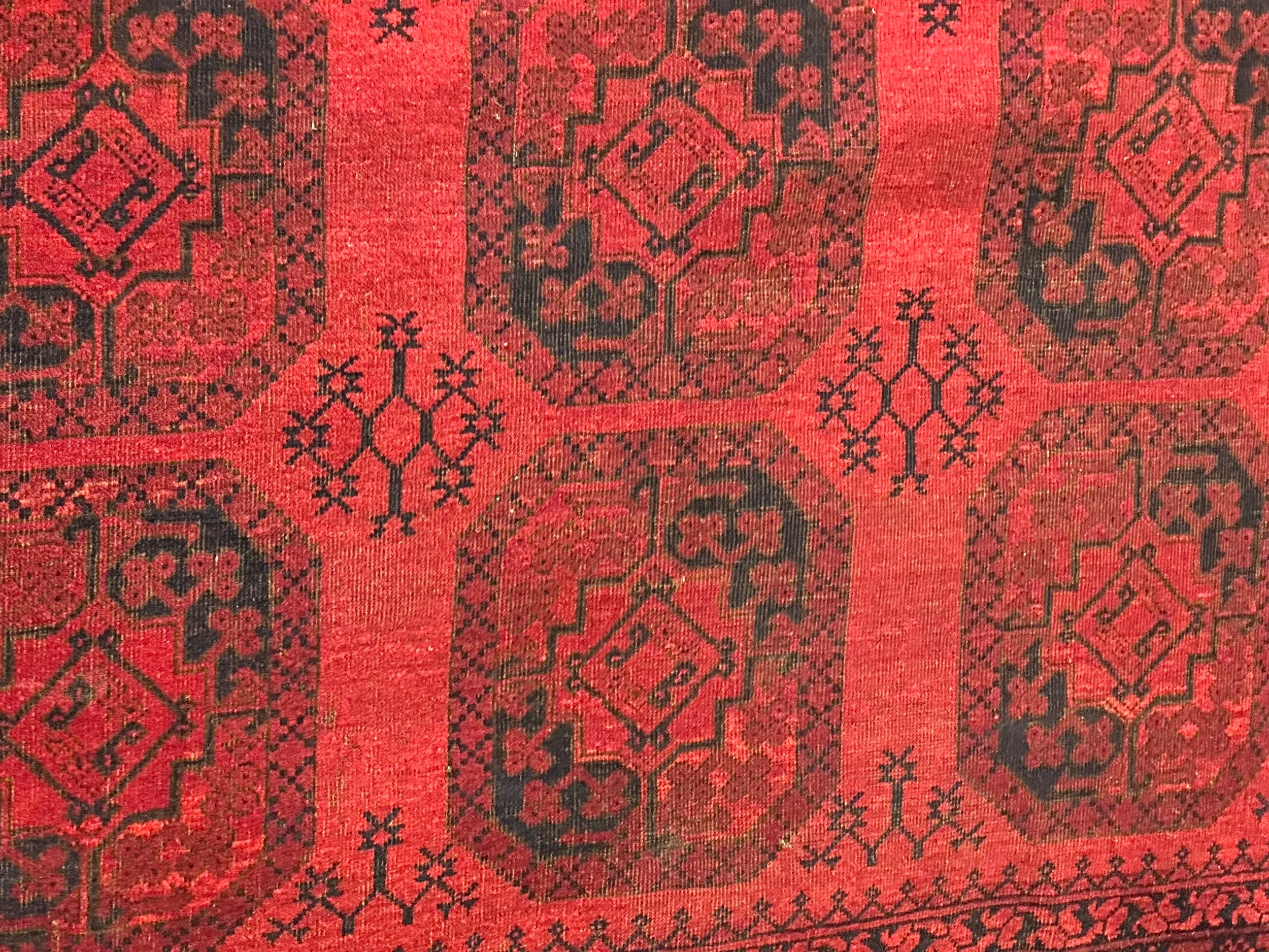 Semi antique Beshir Turkman Afghan Hand knotted Rug 342x222cm